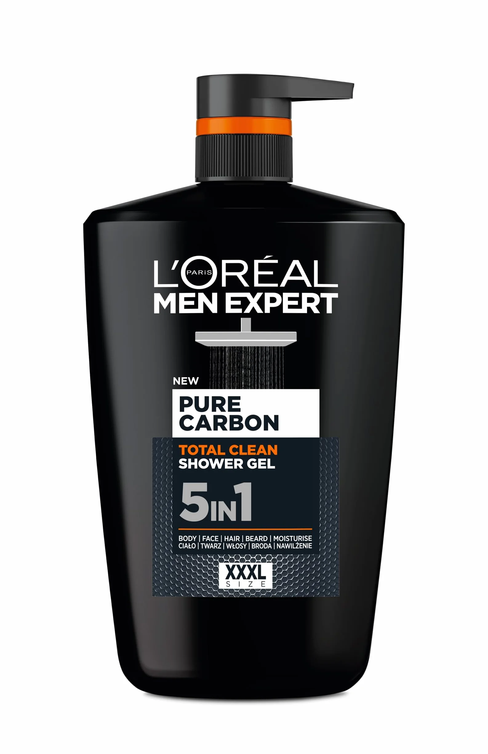 L'Oréal Paris Men Expert Pure Carbon 5W1, Żel do mycia ciała, 1L