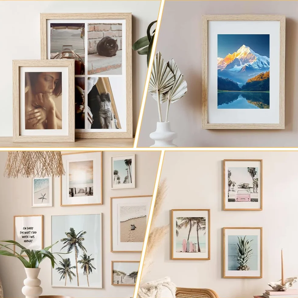 EXIN DECHEN 10 sztuk passe-partout 15x20 cm wymiary zewnętrzne 9x14 cm wymiary wewnętrzne, passe-partout z kartonu biały, passe-partout kartonowy do ramek na obrazy, zdjęcia, pocztówki, druki