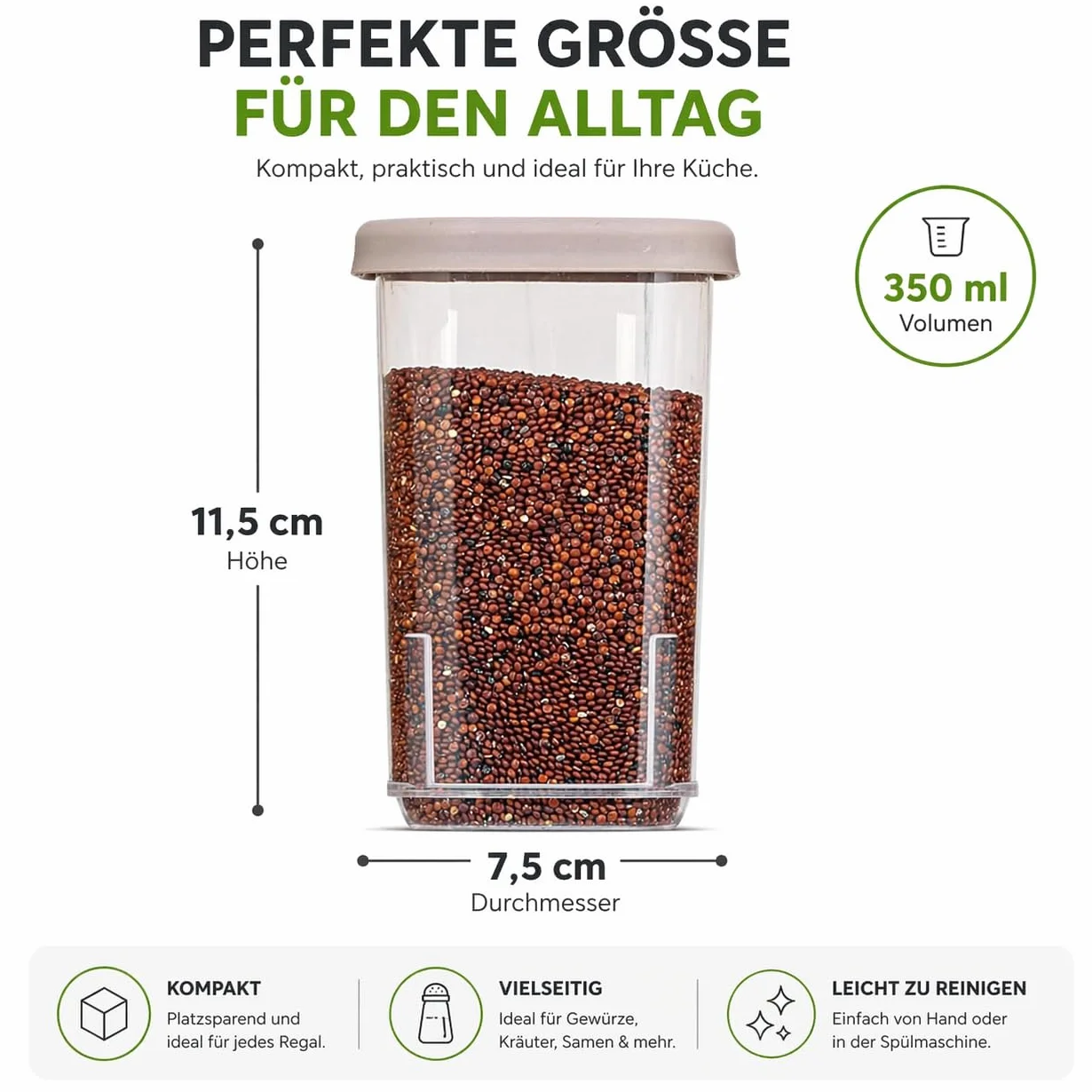 Zestaw 12 plastikowych pudełek na przyprawy, przezroczyste słoiki, BPA free, do kuchni i kempingu