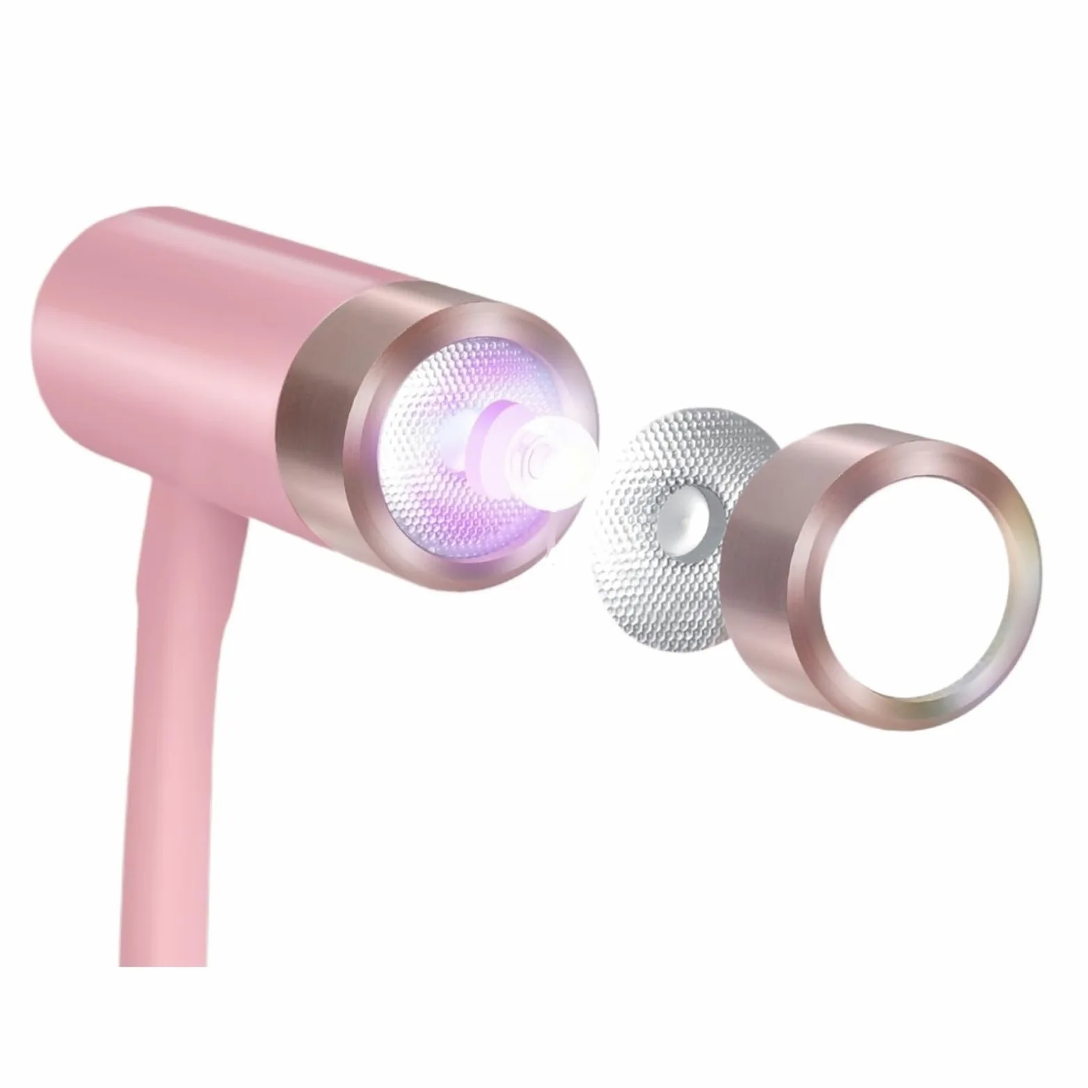 Lampa utwardzająca, lampa UV LED do paznokci, akumulatorowa lampa Gooseneck do paznokci, suszarka z 4 timerami i automatycznym czujnikiem, przenośna lampa UV do utwardzania (różowa) (biała 1)