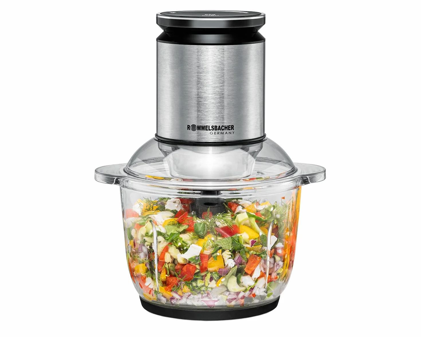 ROMMELSBACHER Multi rozdrabniacz MZ 600, szklany pojemnik 2,0 l, 22-stopniowa regulacja prędkości obrotowej, mocny silnik, 6-skrzydłowy nóż specjalny ze stali nierdzewnej, oś noża i sprzęgło silnika