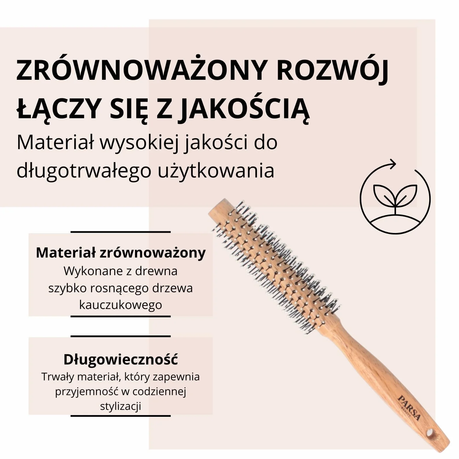 PARSA Beauty Męska szczotka do brody, okrągła, do stylizacji brody, rozplątywanie brody, szczotka do włosów krótkich i średniej długości