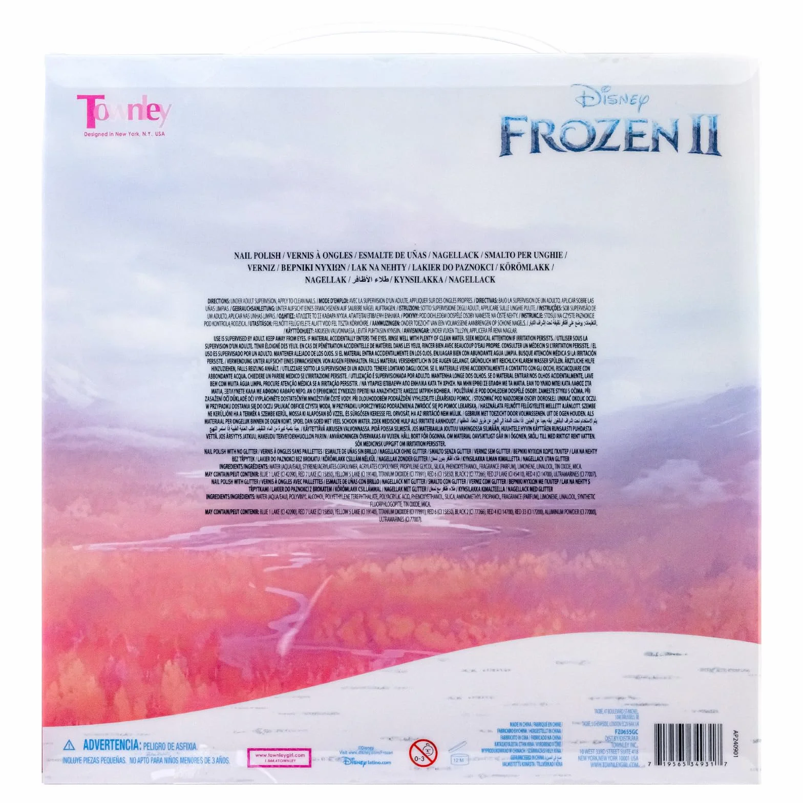Frozen Lakier Wodny 18 szt Szybkoschnący Dziewczynki 3+