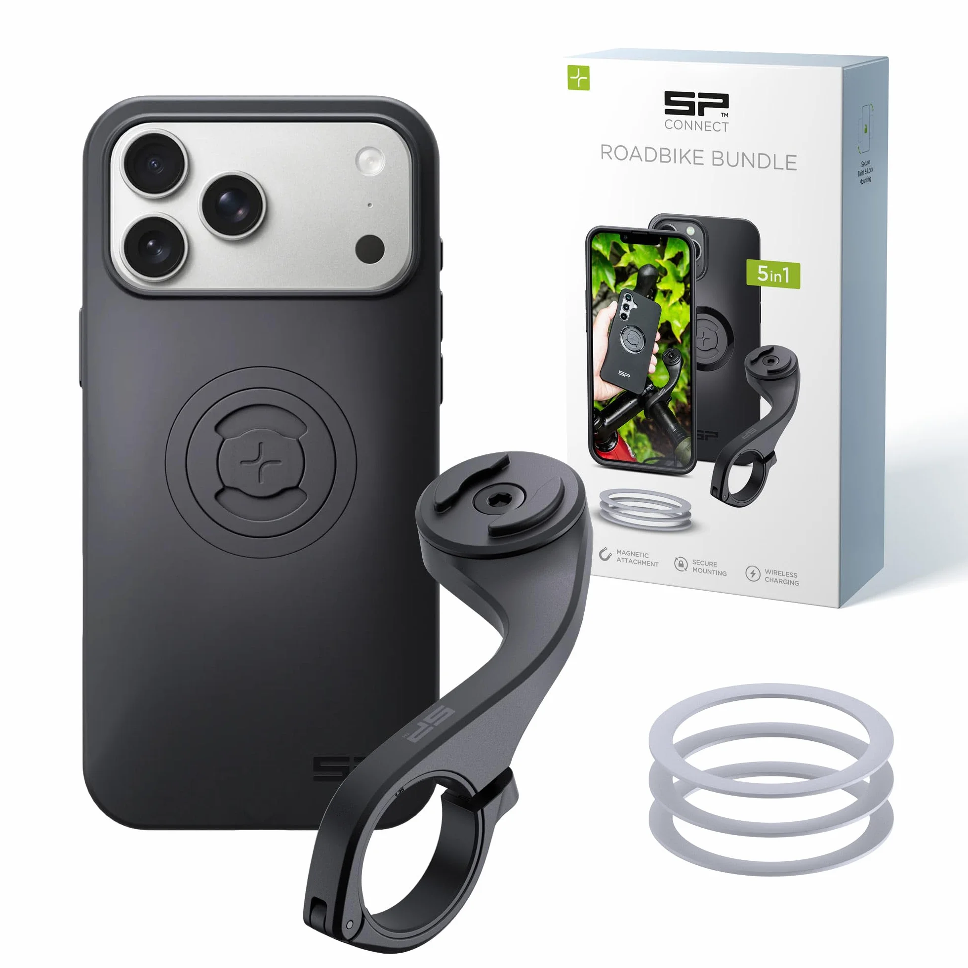 SP CONNECT Zestaw na rower szosowy kompatybilny z iPhone 17 Pro Max |SPC+| Uchwyt na telefon do roweru szosowego | Uchwyt na telefon do roweru Gadget