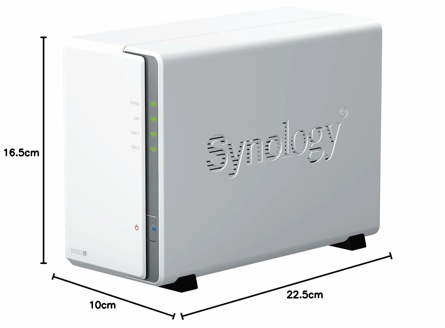 Synology DS223j 2-Bay Diskstation NAS (Realtek RTD1619B 4-Core 1.7 GHz 1GB DDR4 RAM 1xRJ-45 1 GbE port LAN) pakiet z 2 x 3TB WD RED Plus HDD (WD30EFPX - 68C6CN0)