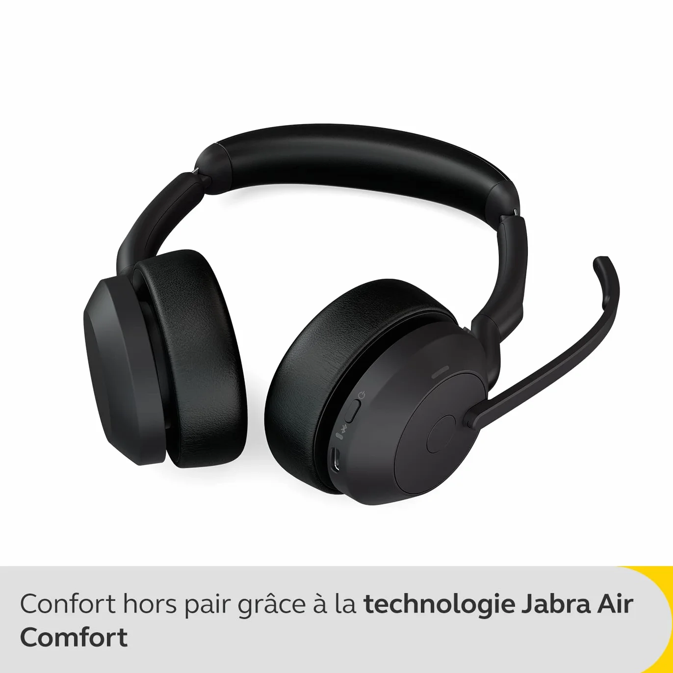 Jabra Evolve2 55 bezprzewodowy zestaw słuchawkowy stereo z technologią Jabra Air Comfort, mikrofon z redukcją szumów i ANC - certyfikat MS Teams, działa ze wszystkimi innymi platformami - czarny