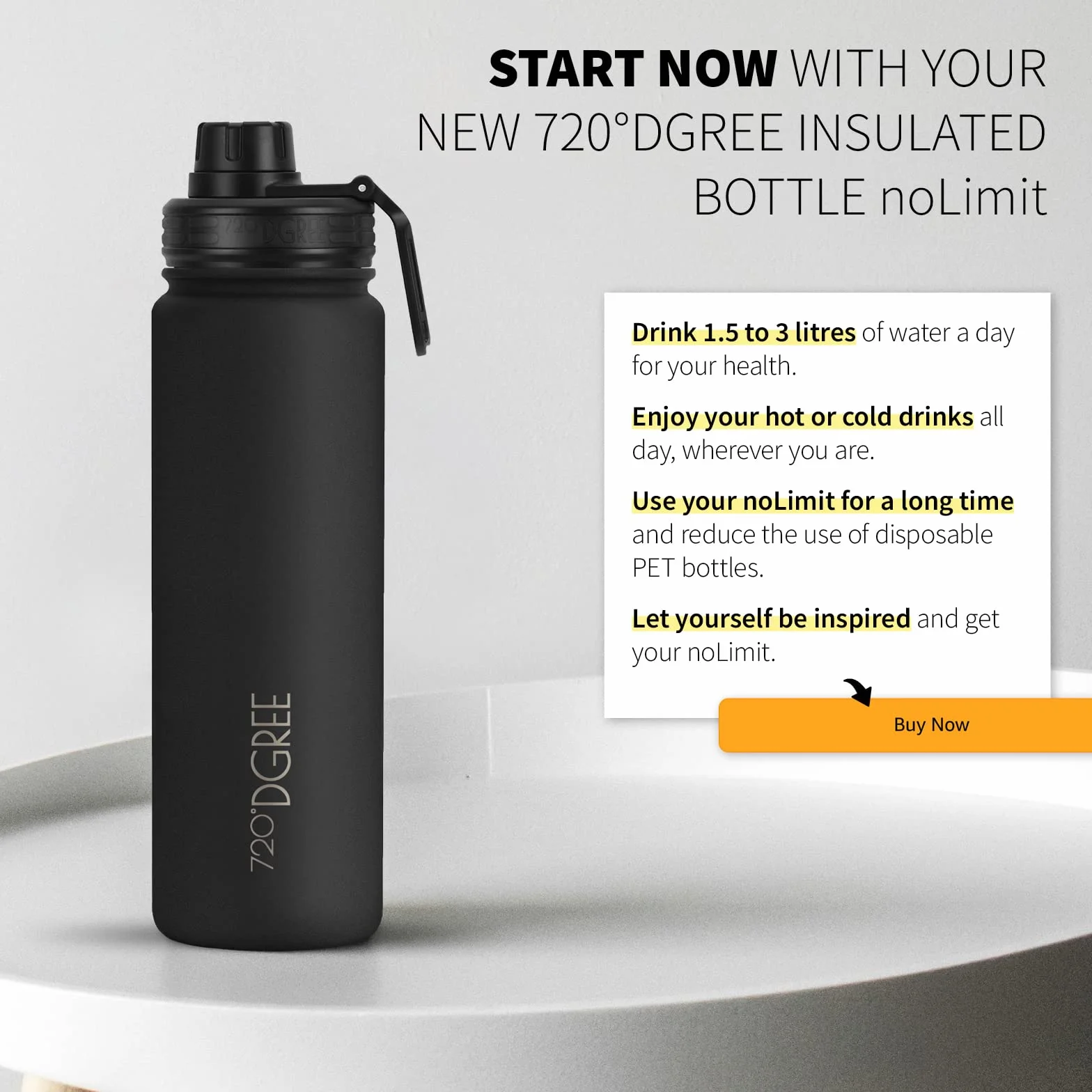 NoLimit butelka termiczna ze stali nierdzewnej 710 ml szczelna termoizolacyjna BPA free