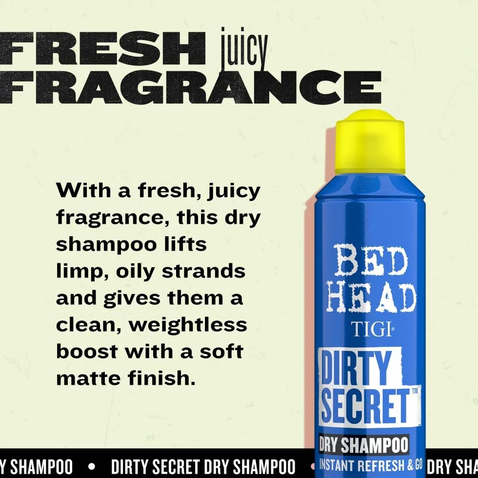 Tigi Bed Head Dirty Secret Instant Refresh, Suchy Szampon dla Natychmiastowego Odświeżenia, 300 ml
