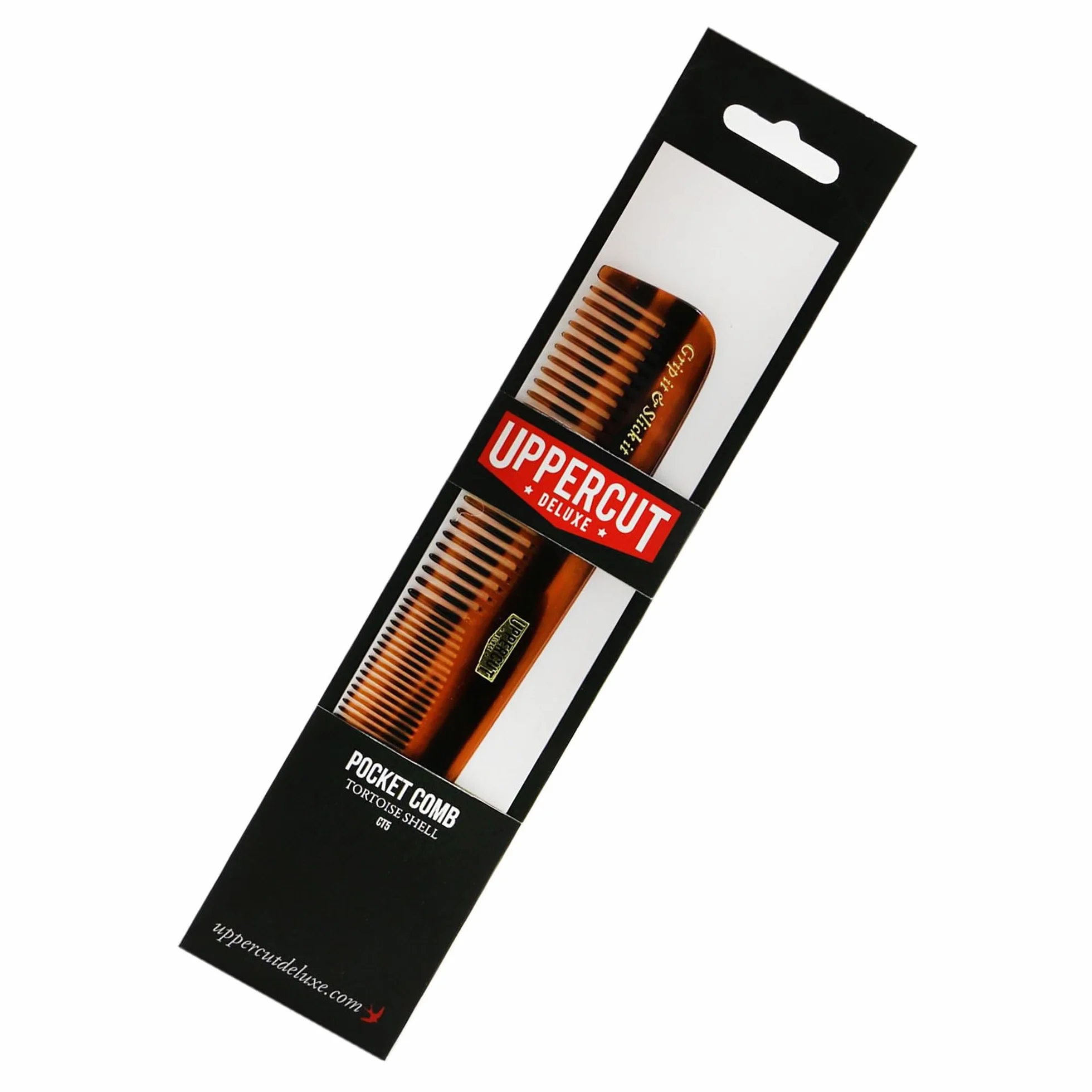 Uppercut Deluxe CT5 Tortoise Shell Comb, A Detangling Wide Tooth Comb with Two Different Teeth Widths, Ideal For Use With Long and Short Hair Styles