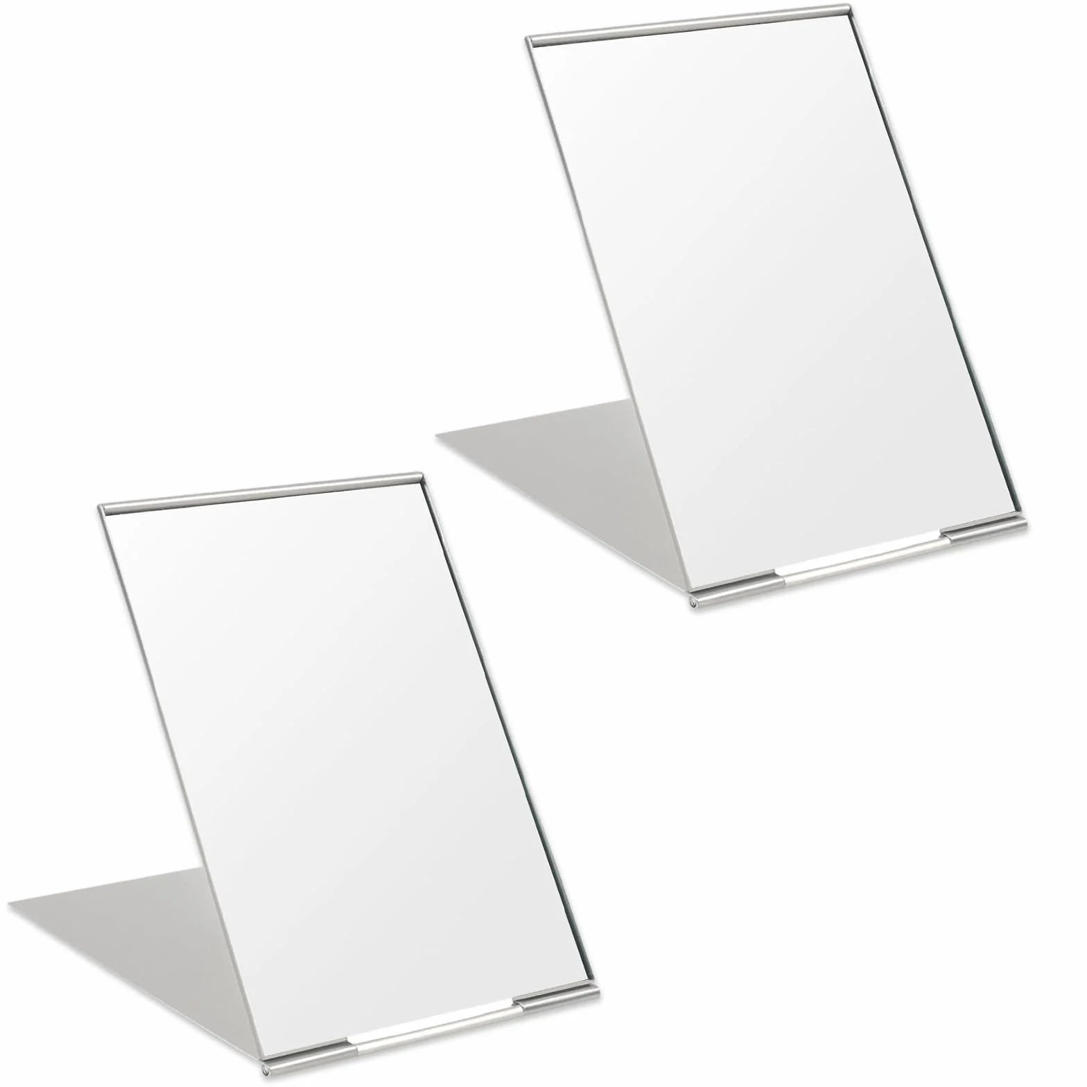 OSDUE Ultra cienkie składane lusterko, 8,5 x 5 cm, małe podróżne lusterka do makijażu z aluminiową powłoką, składane kieszonkowe kompaktowe lustro, prostokątne lusterko podróżne do makijażu ze
