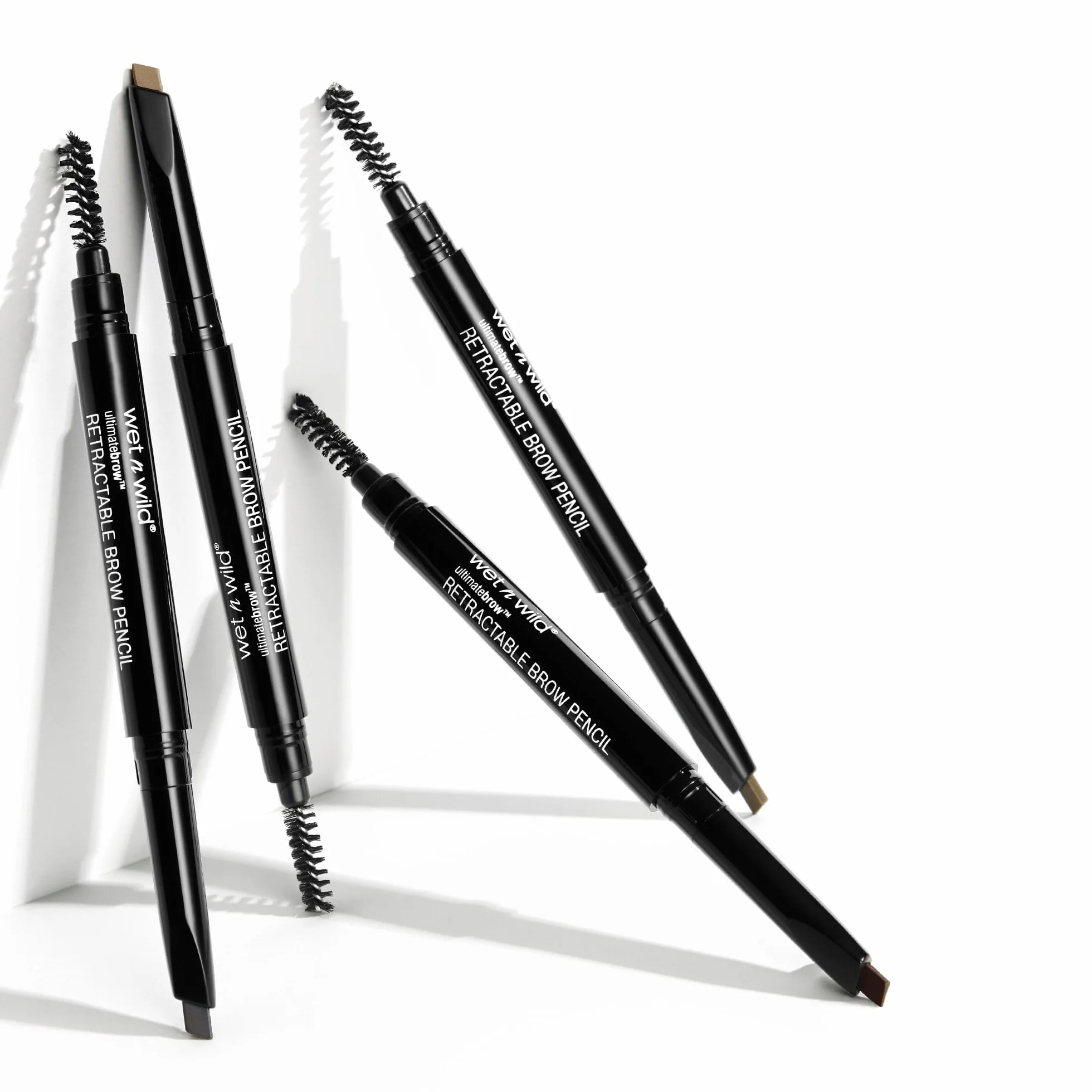 Wet n Wild Ultimate Brow Retractable Pencil, OłówekDoBrwi z TrójkątnymSzczytemOłówka i WbudowanymSzczoteczka do Ostrzenia, Szczotkowania i Mieszania Brwi, Ultra-Nasycony Odcień Średniego Brązu