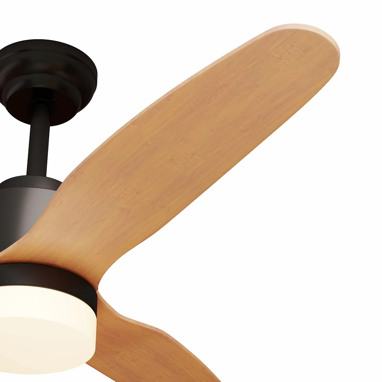 SONNI Wentylator sufitowy z oświetleniem i pilotem zdalnego sterowania, cichy, 3 temperatury barwowej 119 cm, czarny i drewniany, minimalistyczny design