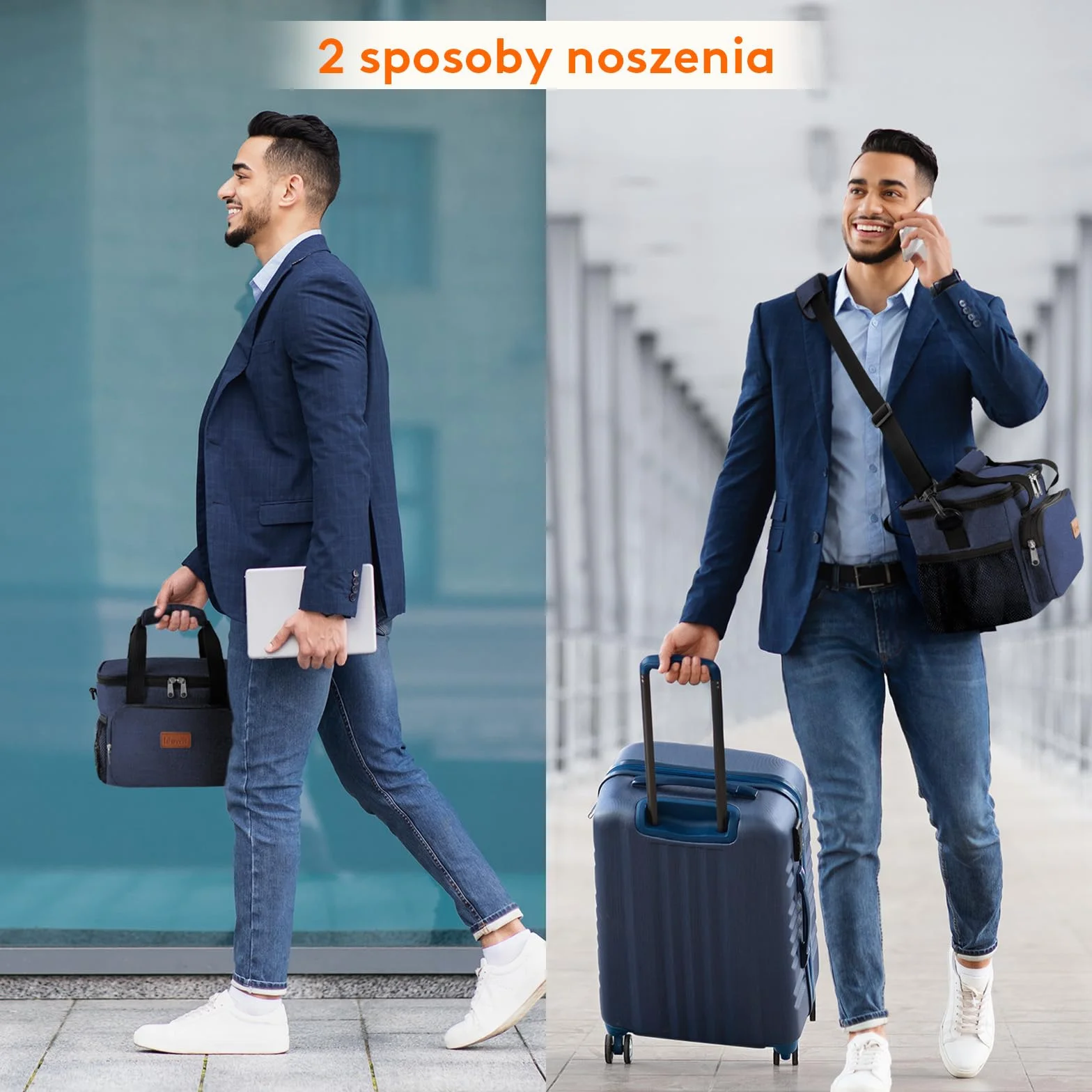Lifewit Torba Termiczna Lunch Bag 9L Granatowy Dwuwarstwowa Cooler Praca Podróż Piknik