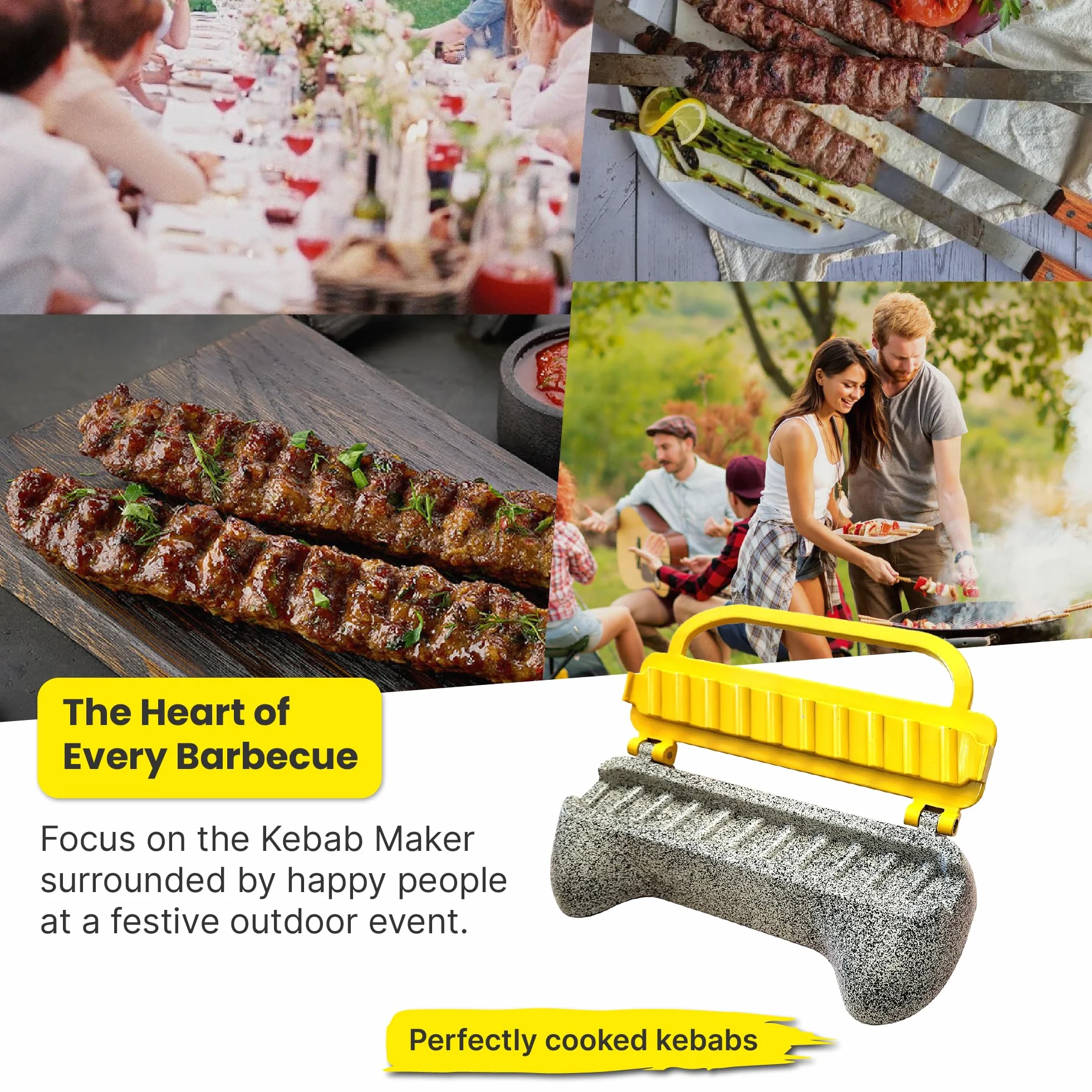 Ultimate Kebab Maker: Wytrzymałe aluminium z teflonem klasy spożywczej dla optymalnej higieny, przyjazny dla użytkownika szpikulec maszynowy, łatwe profesjonalnie wyglądające kebaby, niezbędne