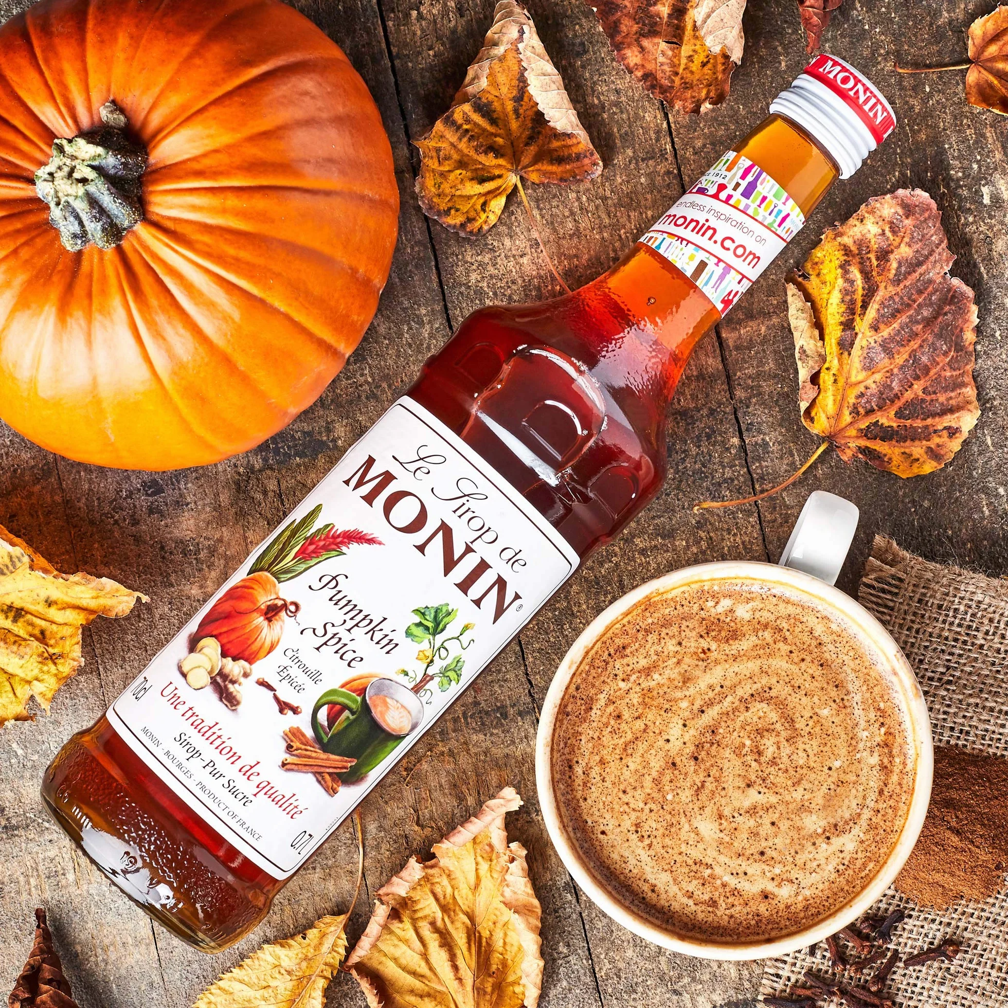 Monin Syrop Kawowy Pumpkin Spice 70 cl Zestaw z Pompką