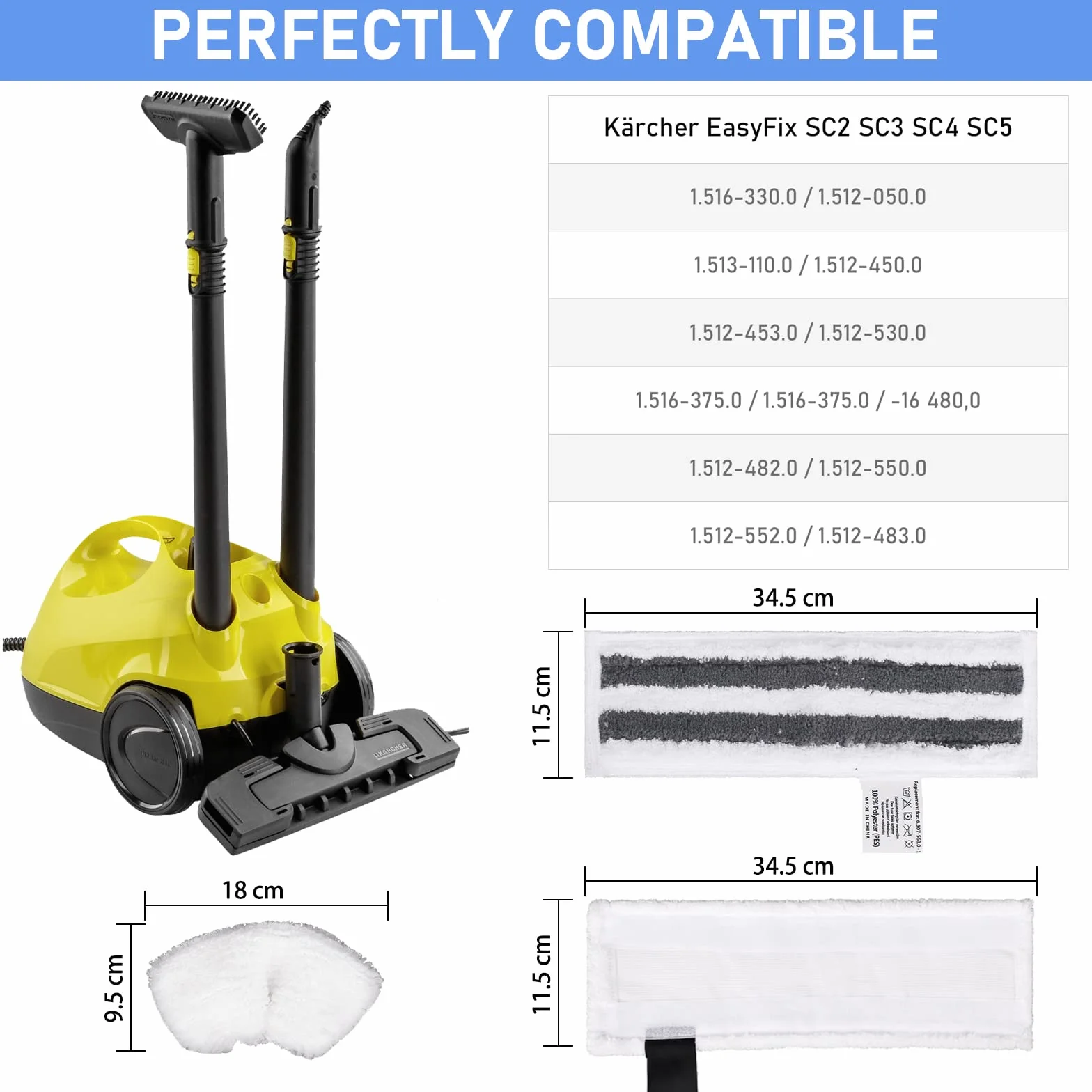 Kärcher Easyfix akcesoria do myjki parowej SC2 SC3 SC4 SC5 12 sztuk
