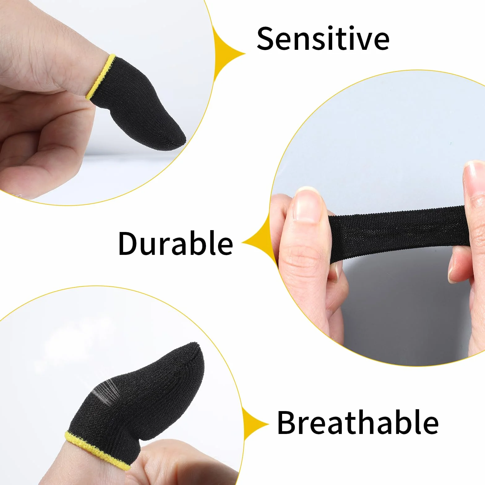 Ptwola 30 szt. Mobile Phone Gaming Finger Sleeves, odporne na pot, oddychające, bezszwowe, z włókna węglowego, tabletu, kontroler gier, stabilizator kompatybilny ze wszystkimi urządzeniami dotykowymi