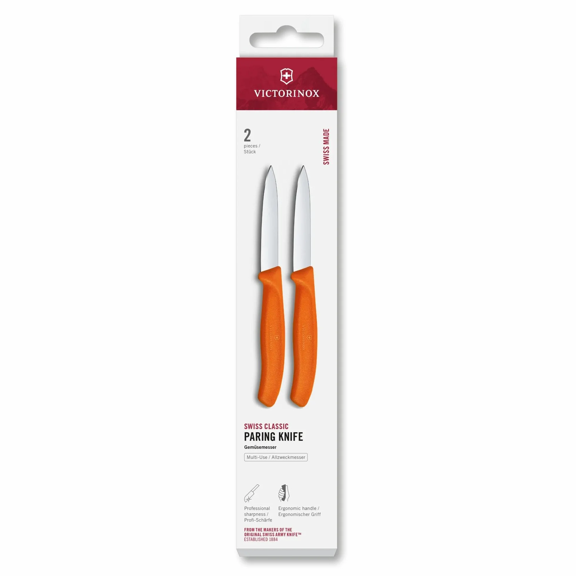 Victorinox Swiss Classic 2-częściowy zestaw noży do warzyw 8 cm stal nierdzewna pomarańczowy