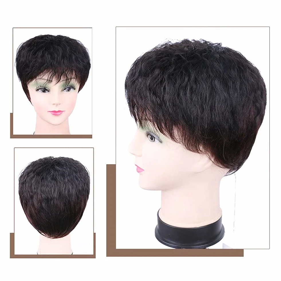 Remeehi krótkie kręcone toppery z klipsem, korona, treska, naturalny wygląd, peruka, zamknięcie u góry, dla kobiet, białe cienkie włosy, długość 15 cm, wykonane maszynowo, 7 x 10 cm, ciemnoczerwono-brązowy