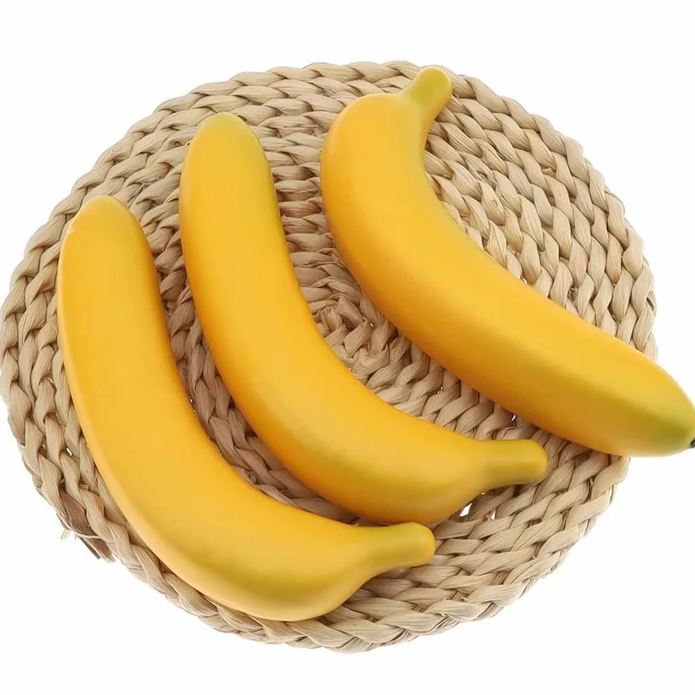 LATRAT 10 sztuk sztucznych bananów dekoracyjnych, realistycznych owoców na imprezę
