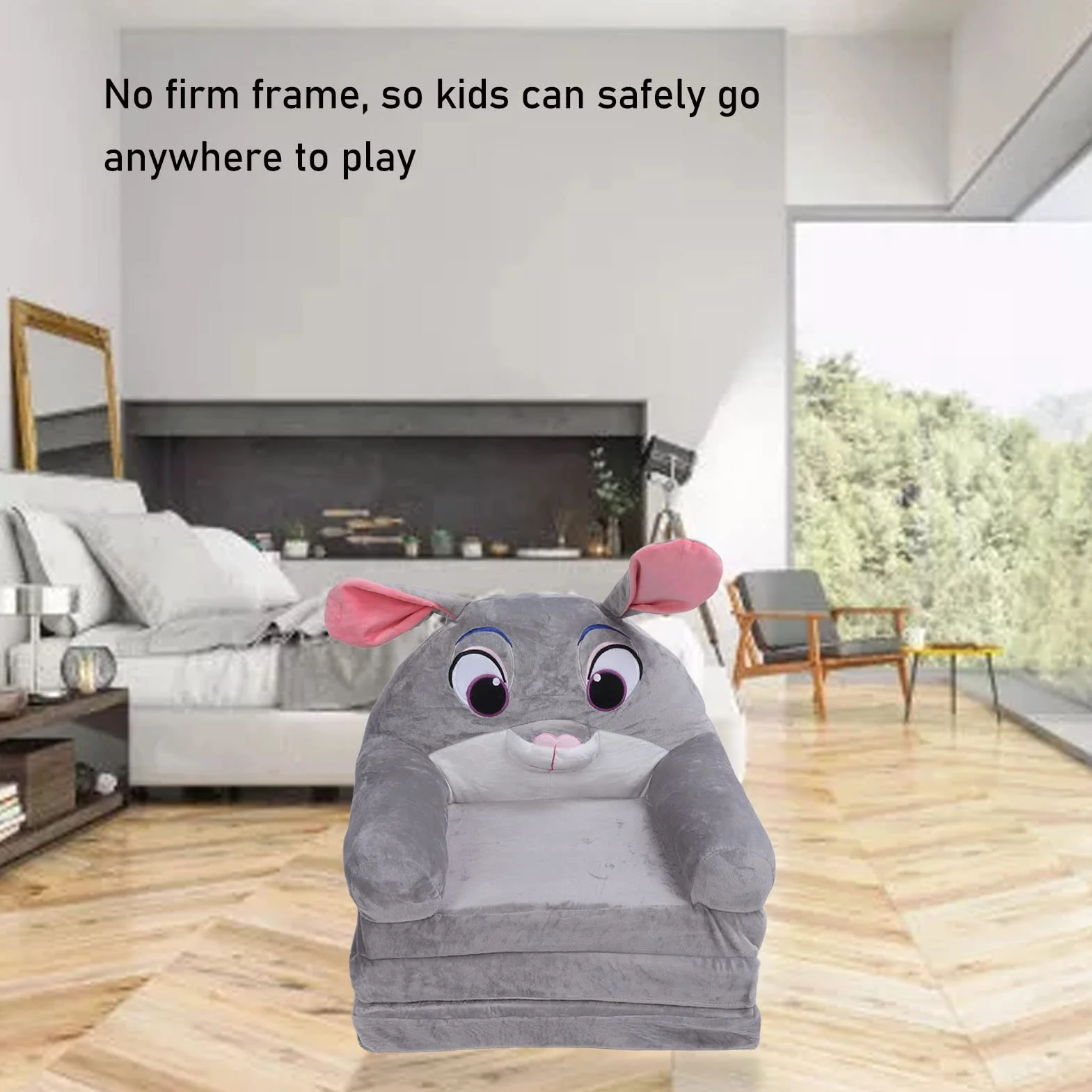 Składana sofa dla dzieci, wygodna urocza miękka rozkładana sofa dla dzieci, bardzo miękka sofa dla dzieci z podłokietnikami, składane łóżko dla malucha do salonu (3 poziomy)