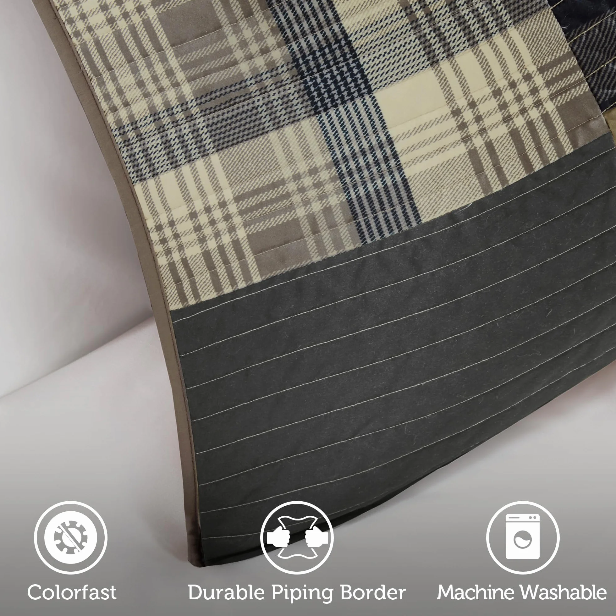 Woolrich Zestaw kołder patchworkowy pikowanie kanałowe narzuta na łóżko podwójne bawełniana lekka