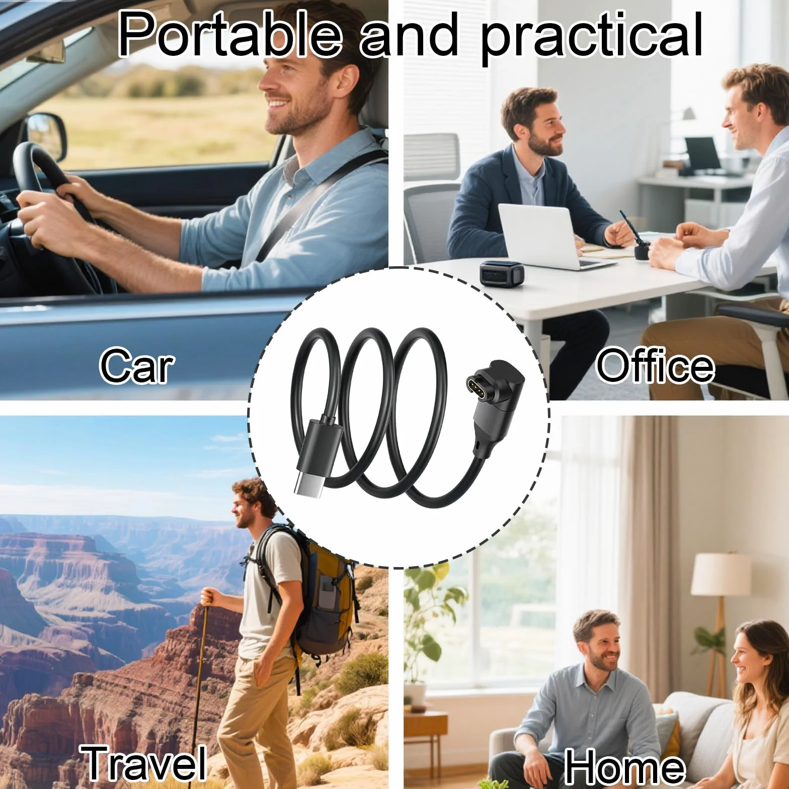 Ładowarka do Zegarka, 1m Kabel Ładowania Zegarka Port USB C Rdzeń Miedziany do Fenix 8 7 6, Forerunner 935 245 265 255 645 45, Vivoactive 4 3, Instinct, Venu 3, Epix, Vivomove, Tactix Delta