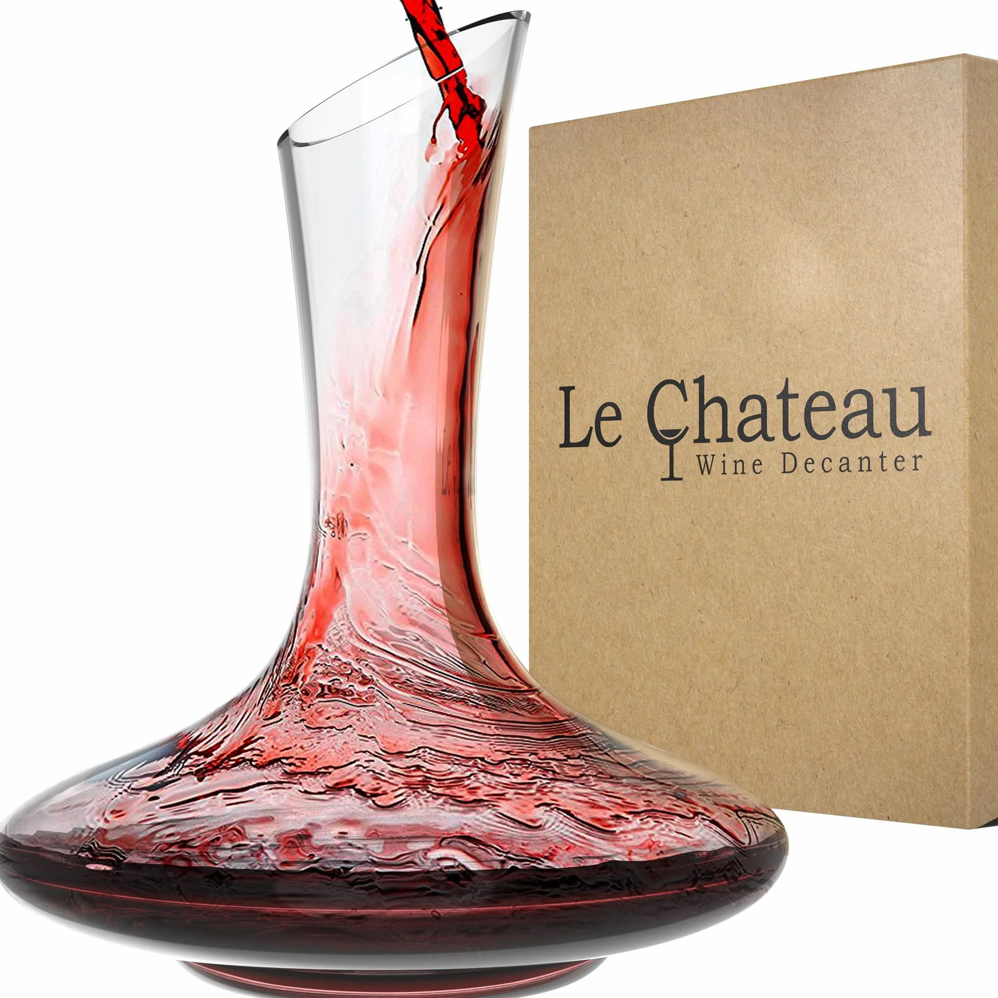 Le Chateau Decantador de vino cristal soplado a mano sin plomo 750ml aireador vino tinto