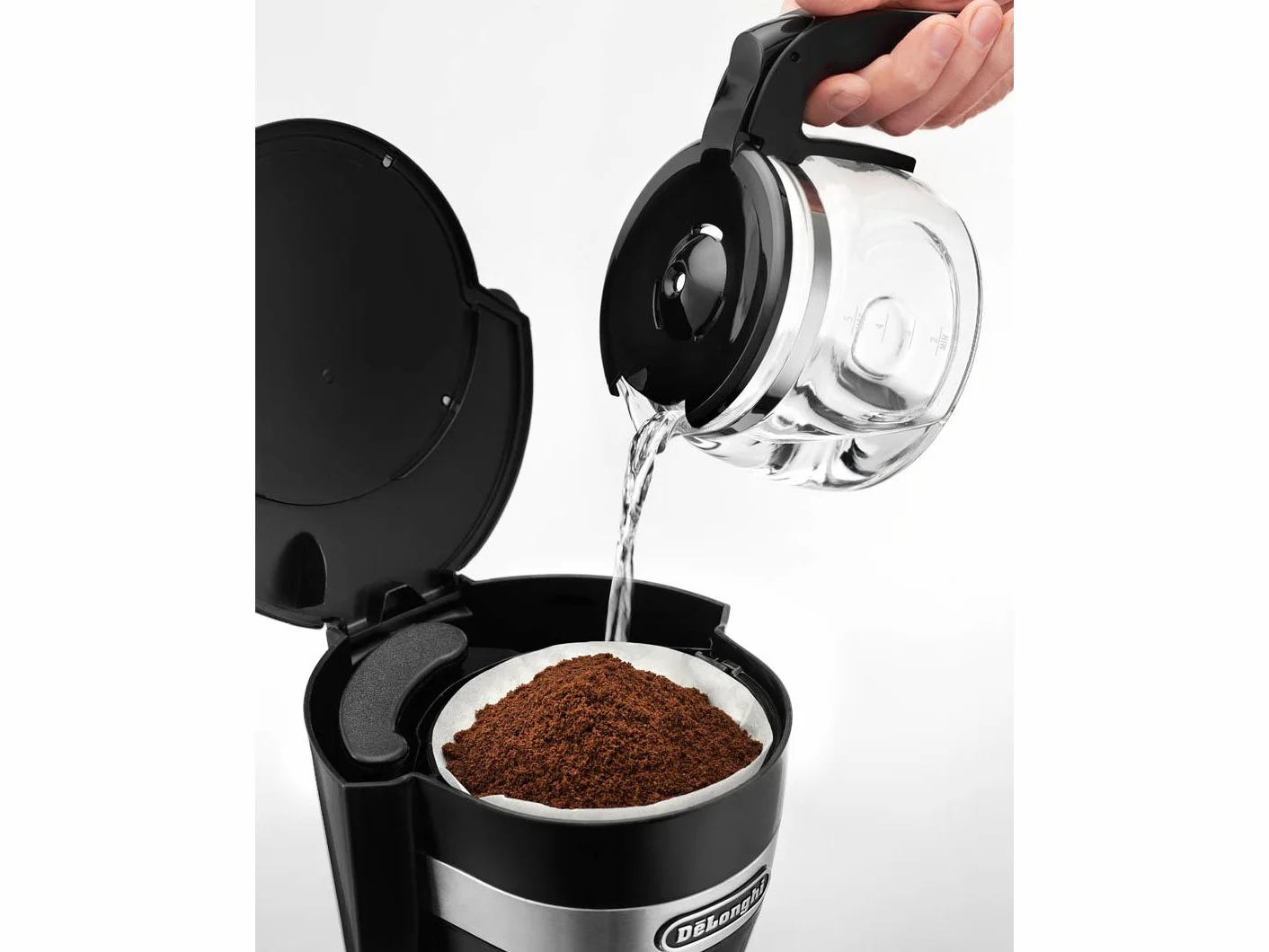 De'Longhi ICM 14011.BK Przelewowy ekspres do kawy (650 W), czarny