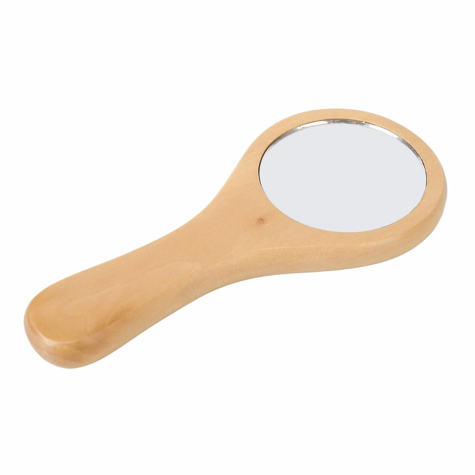 Drewniane Lusterko do Makijażu Ręczne Ergonomiczny Uchwyt Przenośne