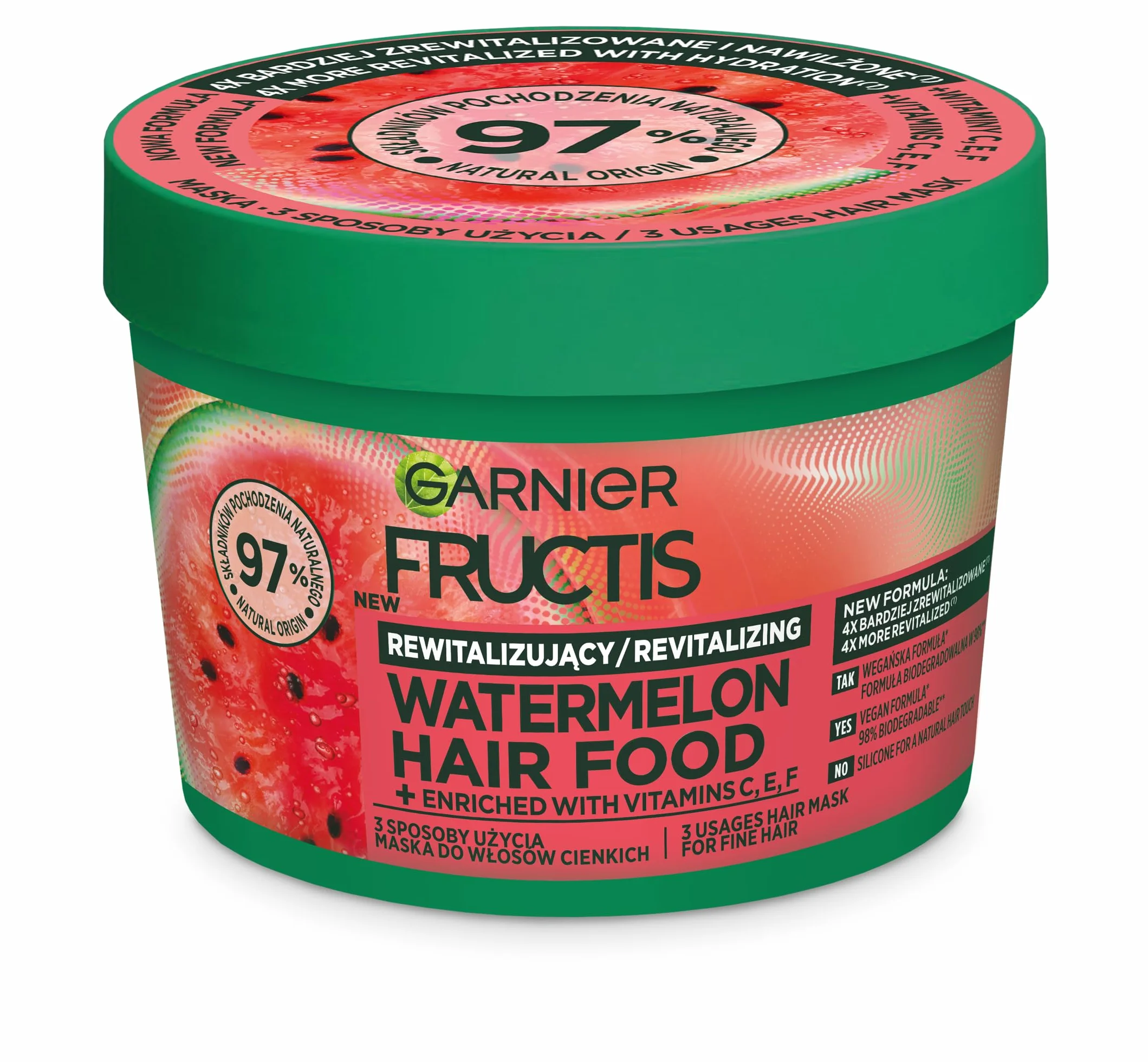 Garnier Fructis Hair Food Watermelon Maska do włosów cienkich 400 ml