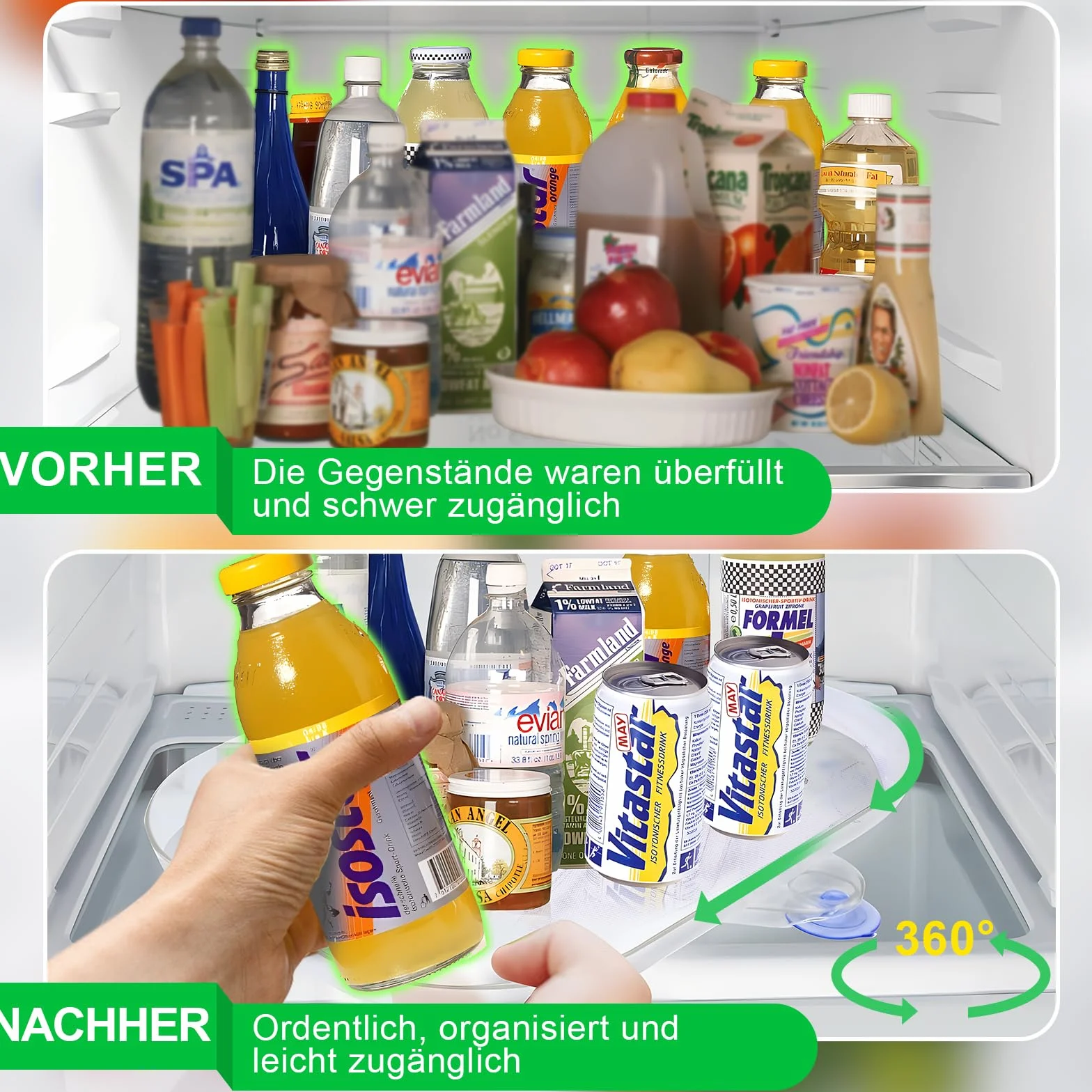 Lazy Susan obrotowy organizer na lodówkę 39 cm ABS talerz obrotowy