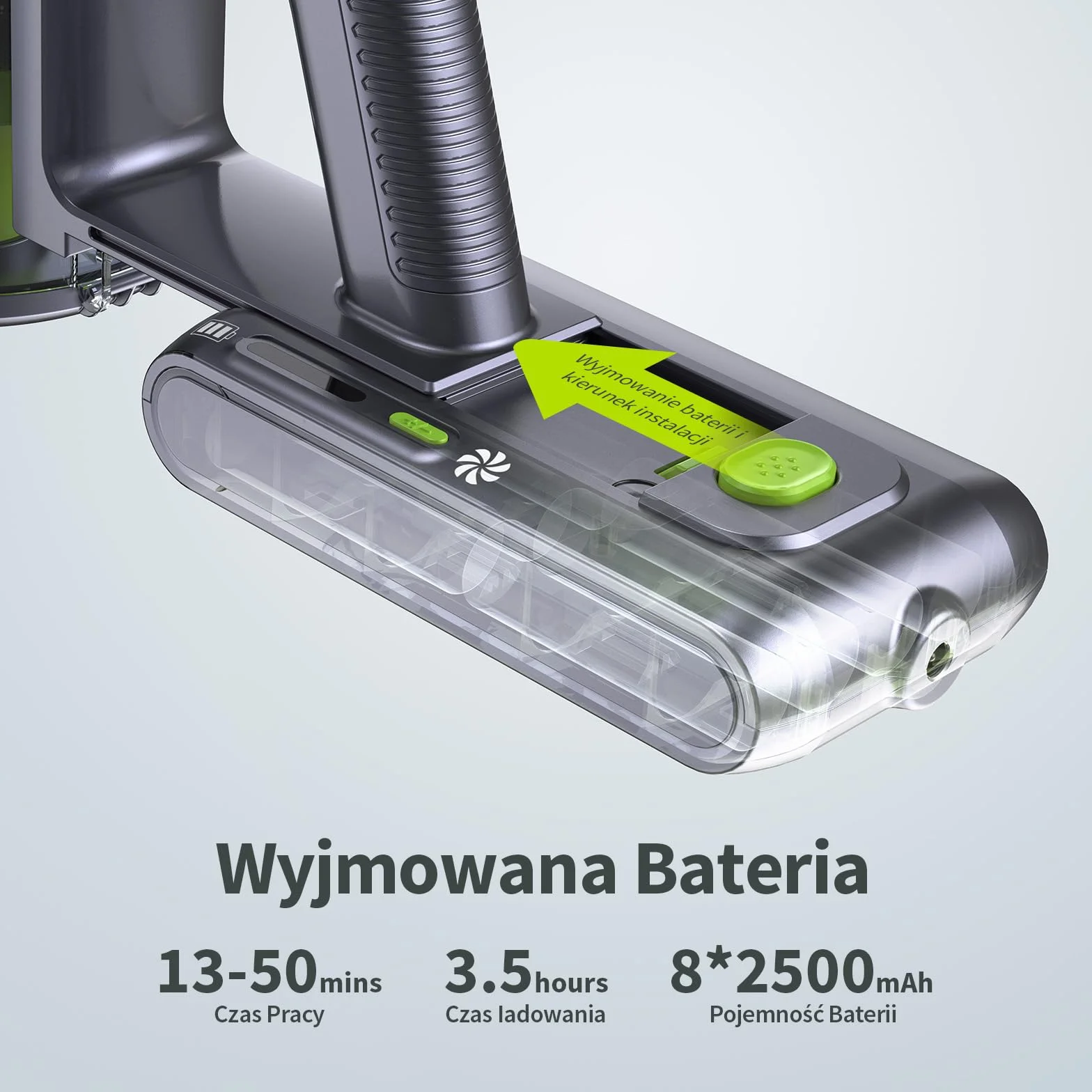 kalado Odkurzacz Bezprzewodowy KCV600 10w1 480W 33Kpa Wymienną Baterią 50 Mins Ekran Dotykowy LED