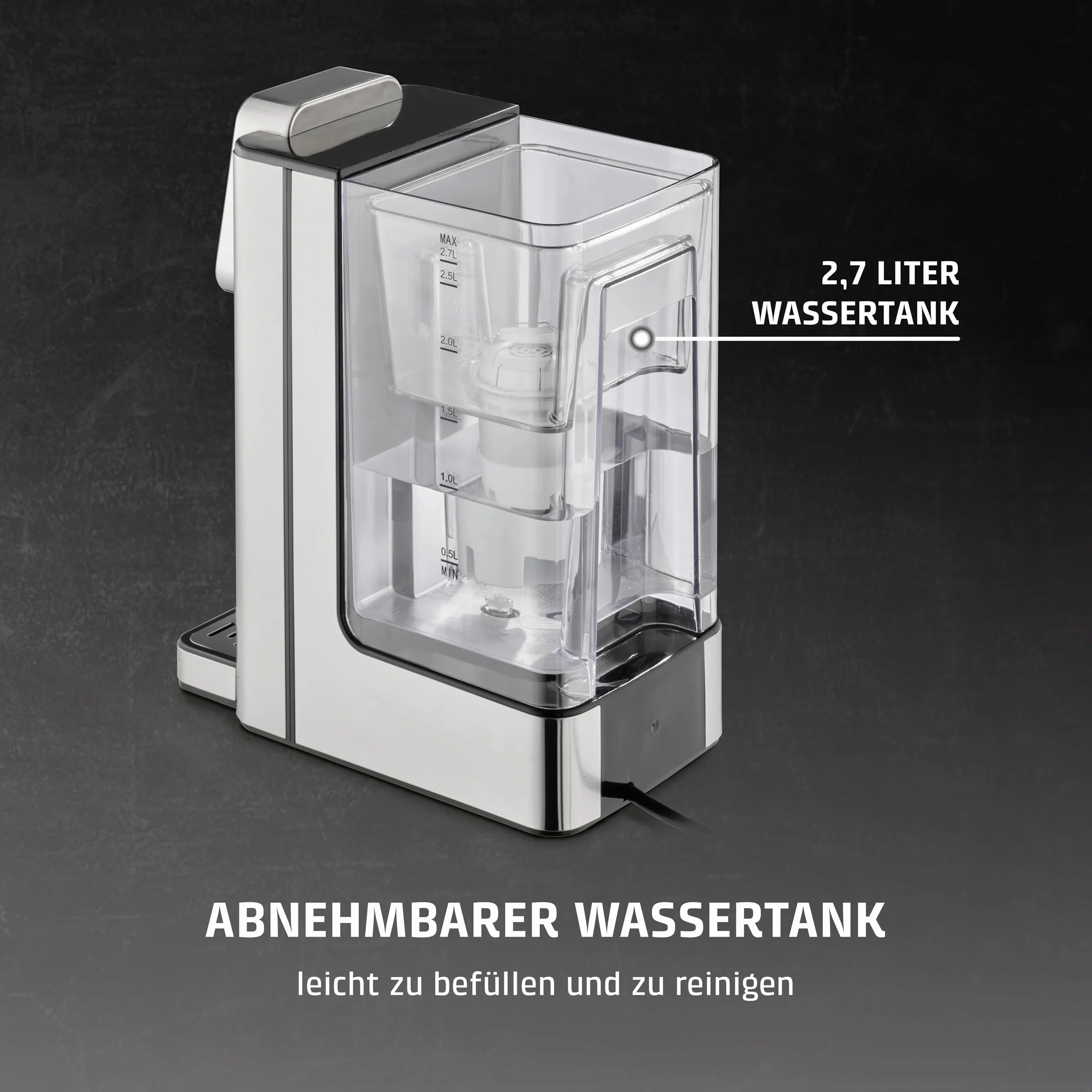 Caso Hw660 Podgrzewacz Wody, Czarny/Srebrny, 2.7 l