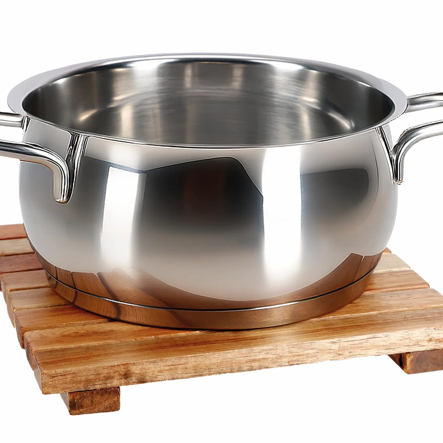 COM-FOUR® Podkładka pod garnek z bambusa Ø18cm 2 sztuki naturalna osłona termiczna