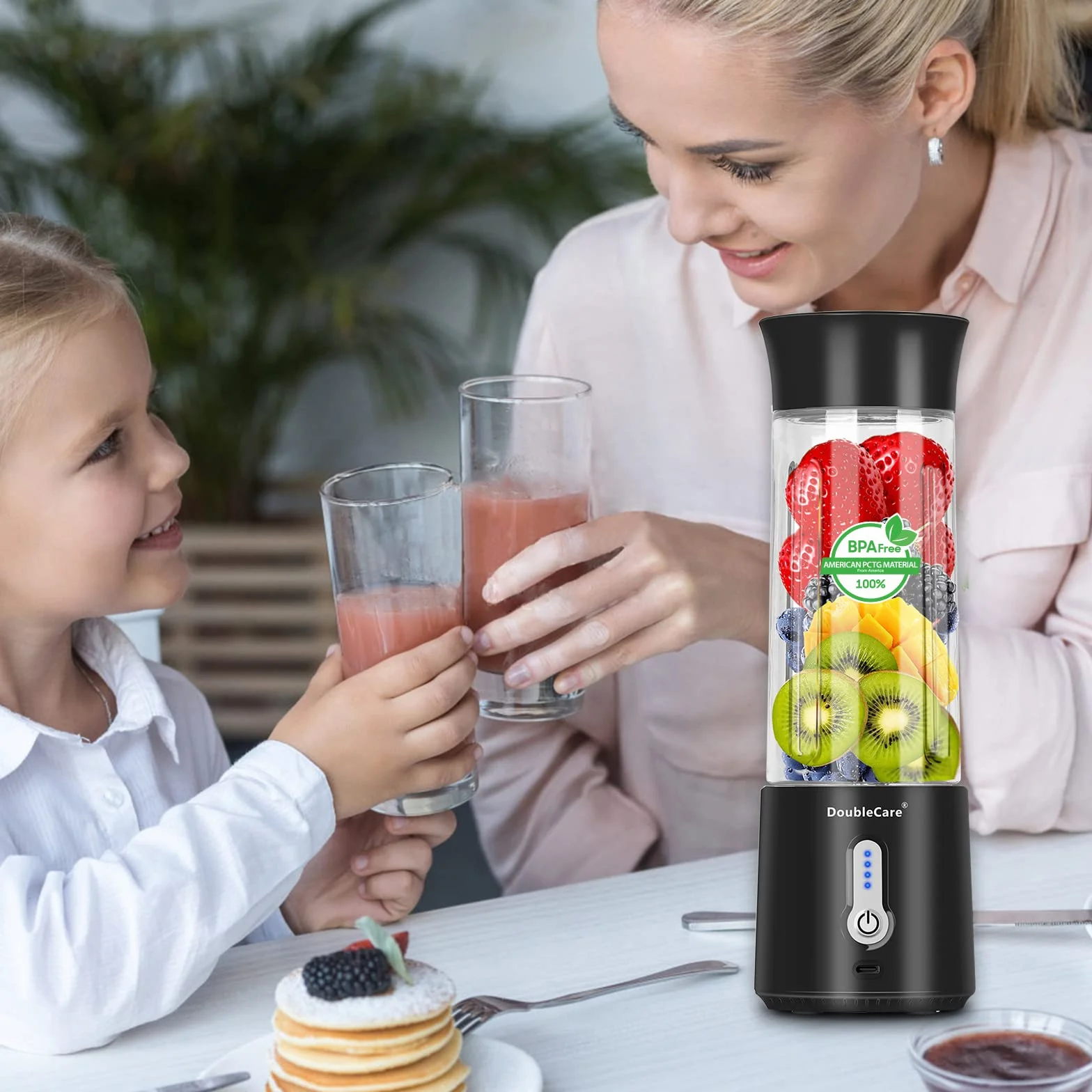 Elektryczna sokowirówka mikser do shake'ów i smoothies 500 ml 4000 mAh BPA free czarny