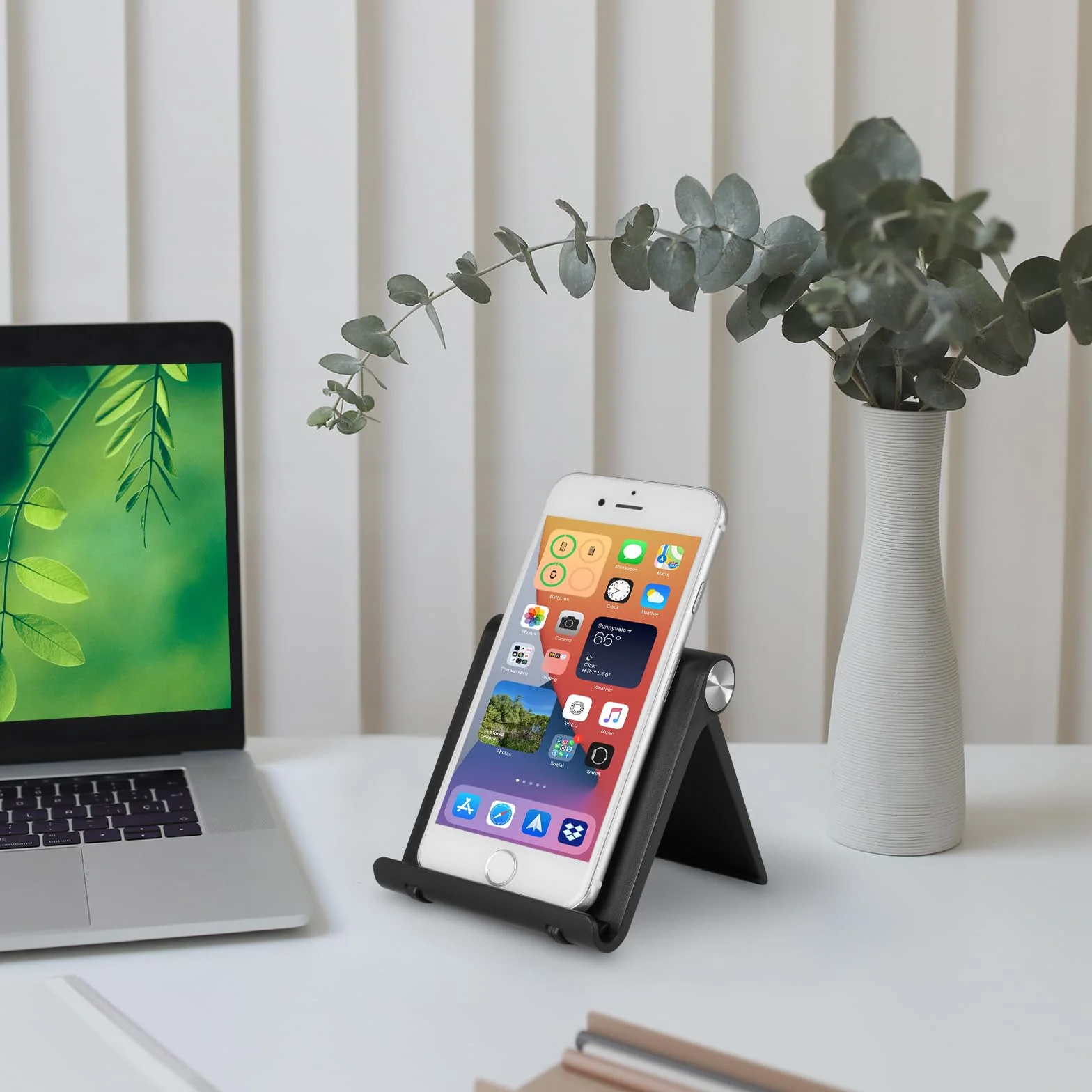 PREMIUM Uchwyt na telefon komórkowy, składany regulowany stojak na telefon komórkowy na stół, biurko, wygodny stojak na tablet, kompatybilny z iPhone, Samsung, Xiaomi, Huawei i innymi