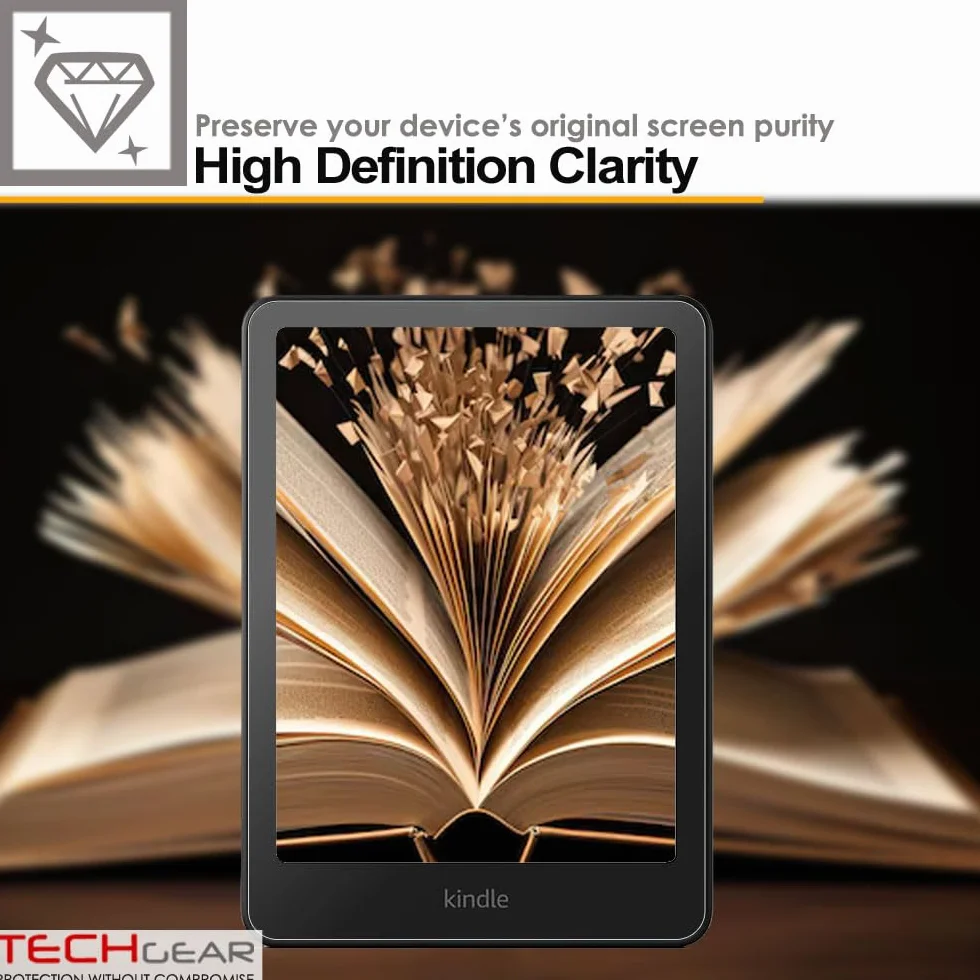 TECHGEAR 3-pak ochraniaczy ekranu do 17.8 cm Amazon Kindle Paperwhite/Signature/Paperwhite Kids/Kindle Colorsoft (wydanie 2024 / 12. generacji) CLEAR pełna osłona ekranu wyświetlacza LCD