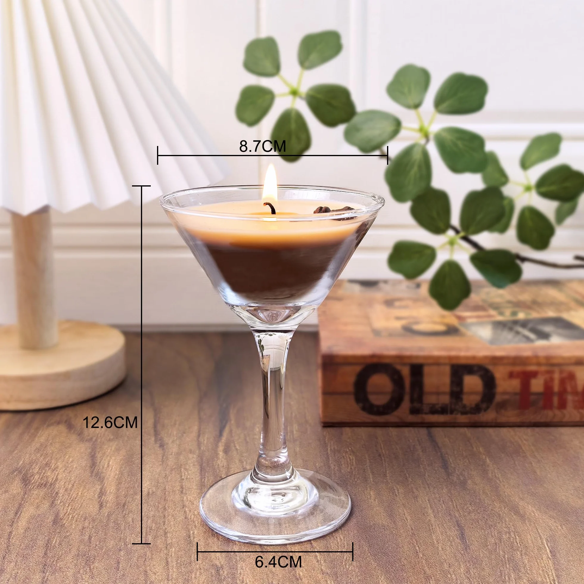 Świece zapachowe espresso Martini, świeca kawowa sojowa, dekoracja baru, prezent na Boże Narodzenie