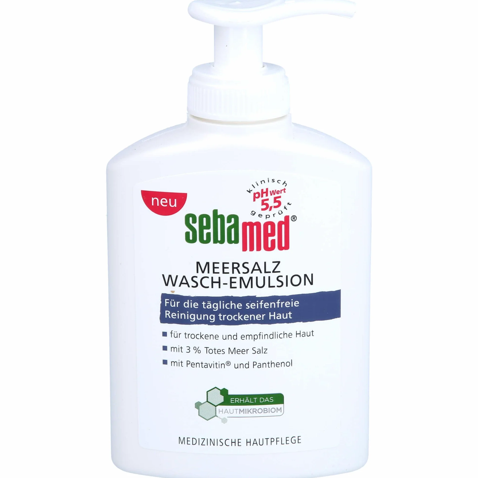 SEBAMED Emulsja do mycia soli morskiej 200 ml, do wyjątkowo łagodnego czyszczenia suchej i wrażliwej skóry, przeciwdziała wysuszeniu, zawiera oryginalne minerały soli z Morza Martwego
