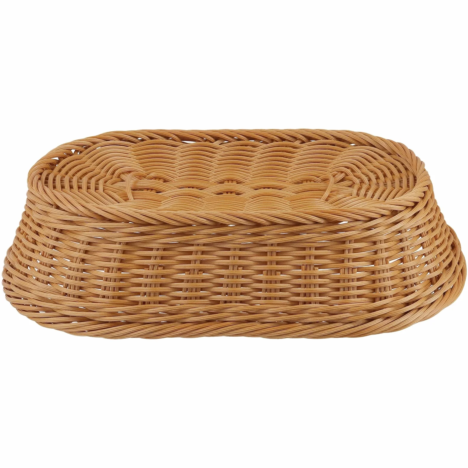 ZOENHOU Owalny koszyk na pieczywo 30 x 20 x 7 cm z tworzywa sztucznego rattan