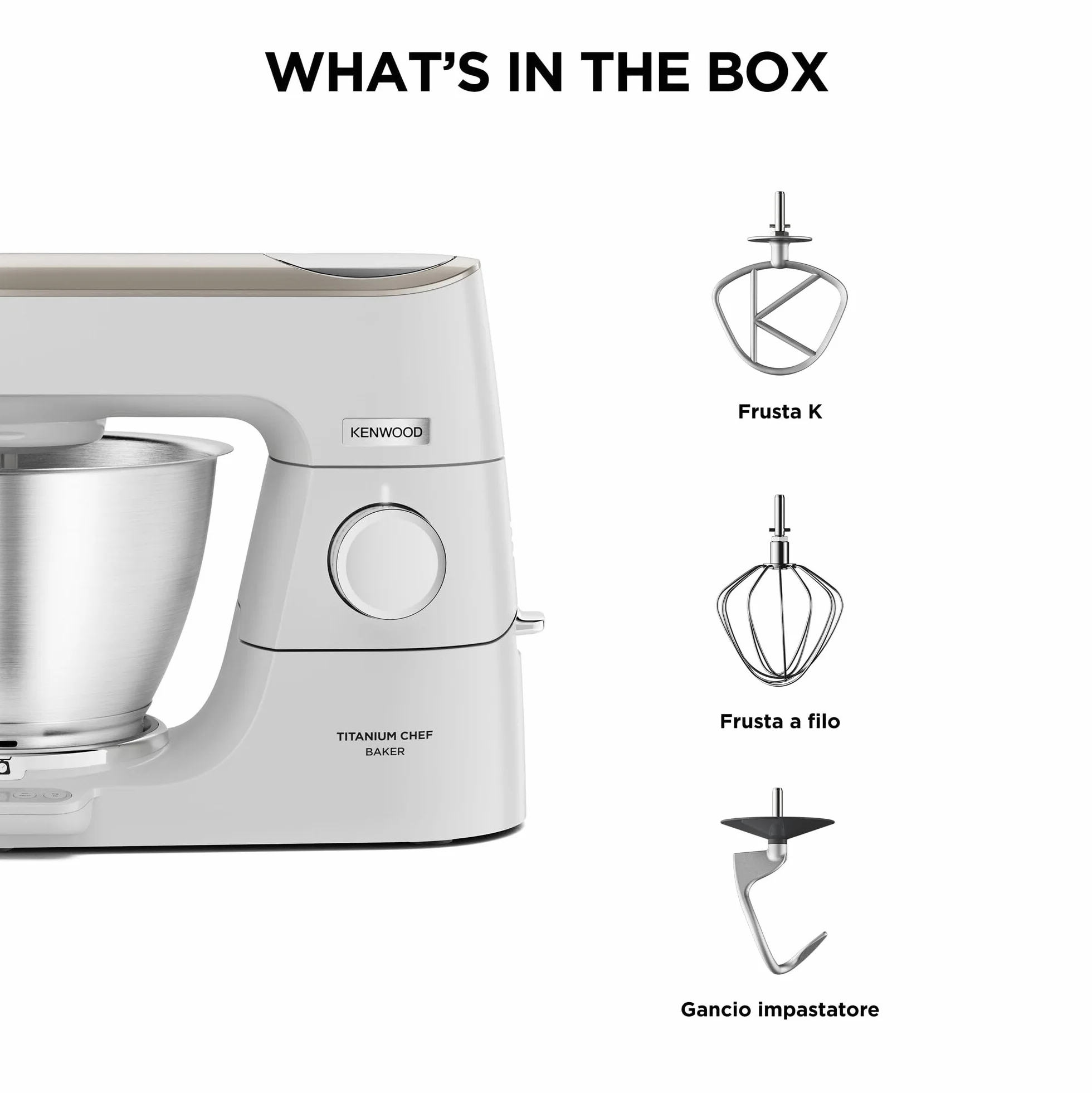 Kenwood Titanium Chef Baker Robot Kuchenny 5 l Biały