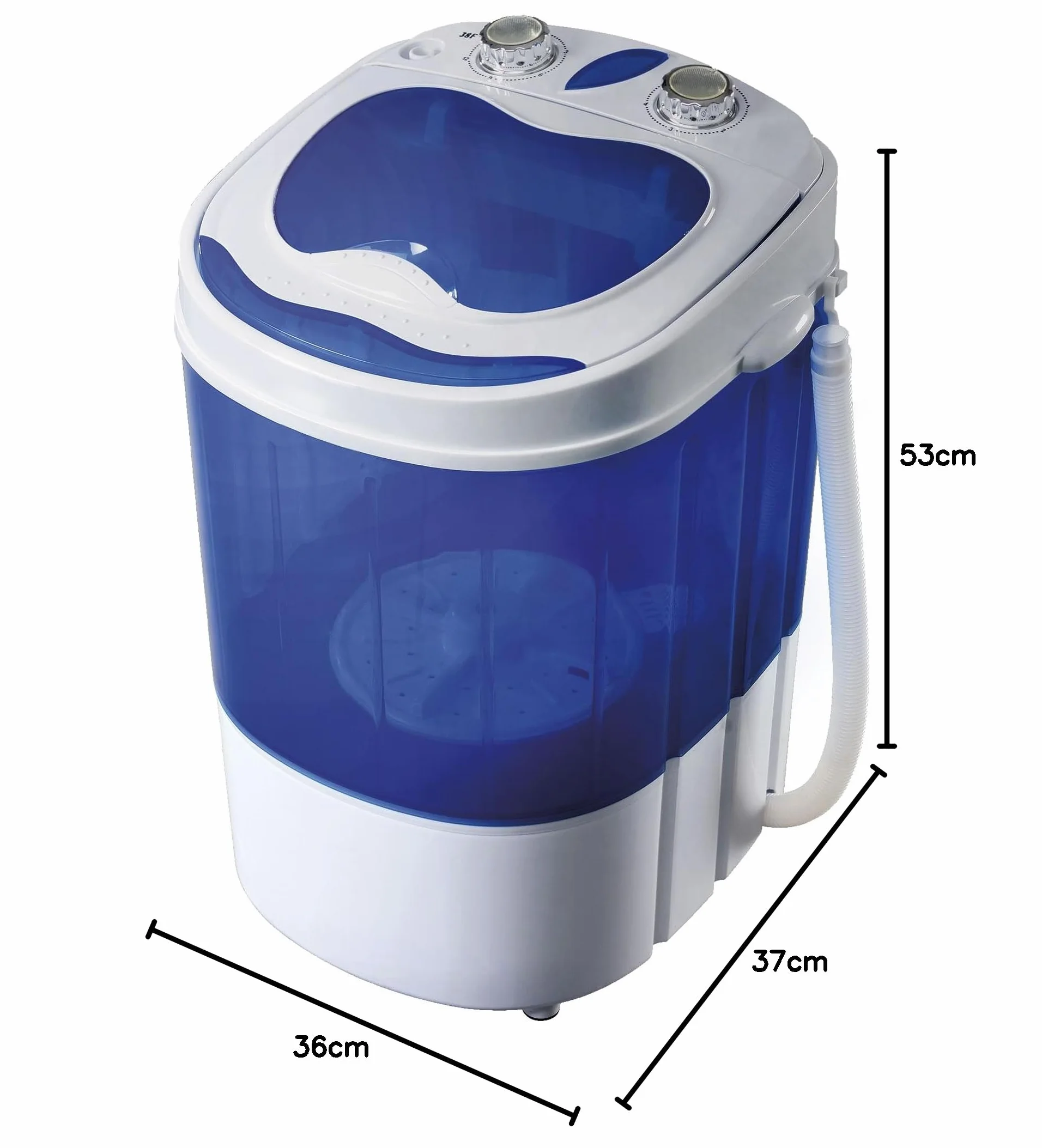 briebe Camp Mini Przenośna Pralka z Wirowaniem 3 kg Ładowana od Góry Biała