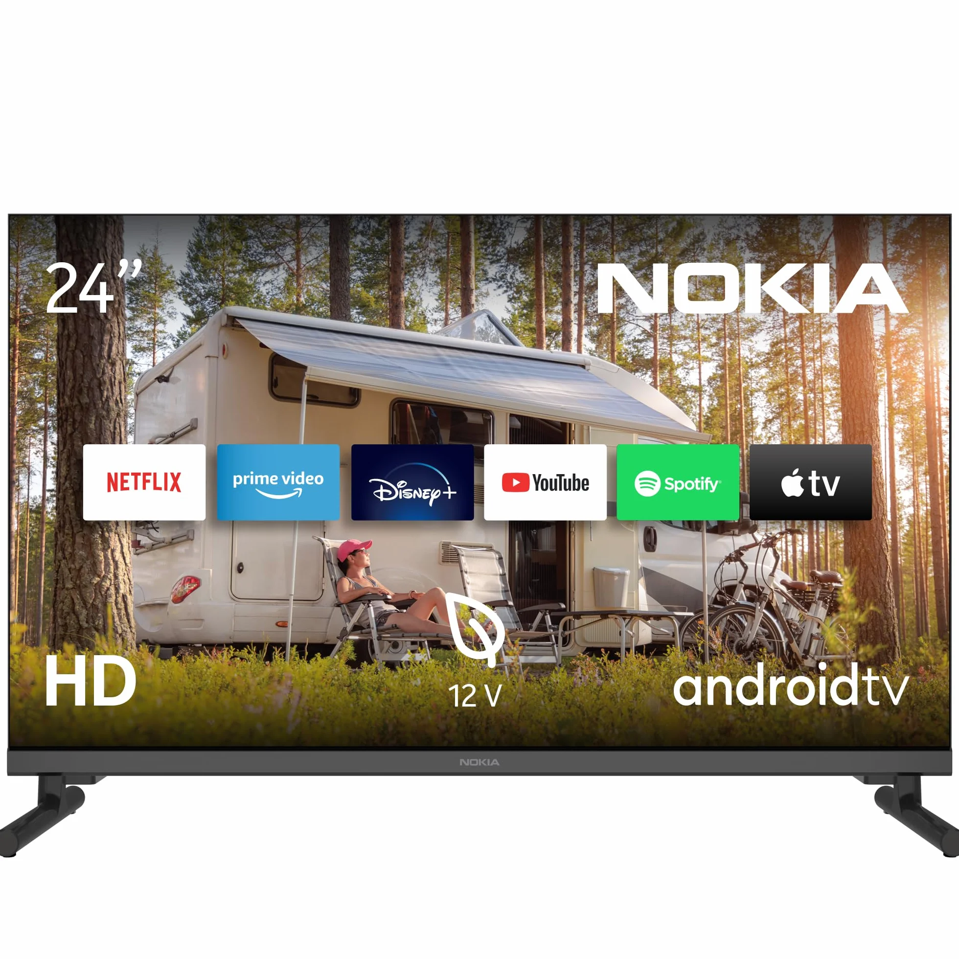 NOKIA 24 Cali (60 cm) Google TV 24” HD 12V (WLAN, Triple Tuner DVB-C/S2/T2) – HN24GE320C - 2023