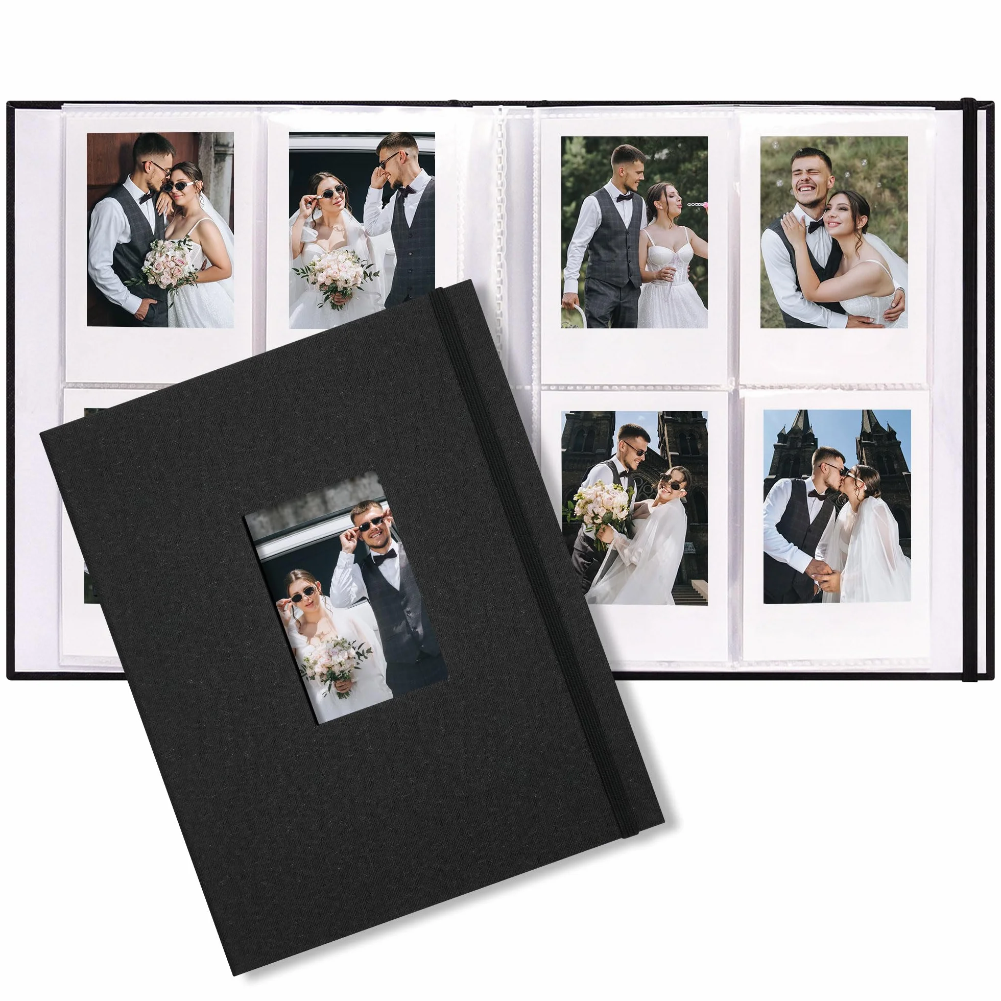 208 zdjęć Polaroid Album fotograficzny do aparatów Fujifilm Instax Mini 12, 11, 9, 8, 40 kompatybilny z Polaroid Snap, Z2300, SocialMatic ZIP, czarny, 1 opakowanie