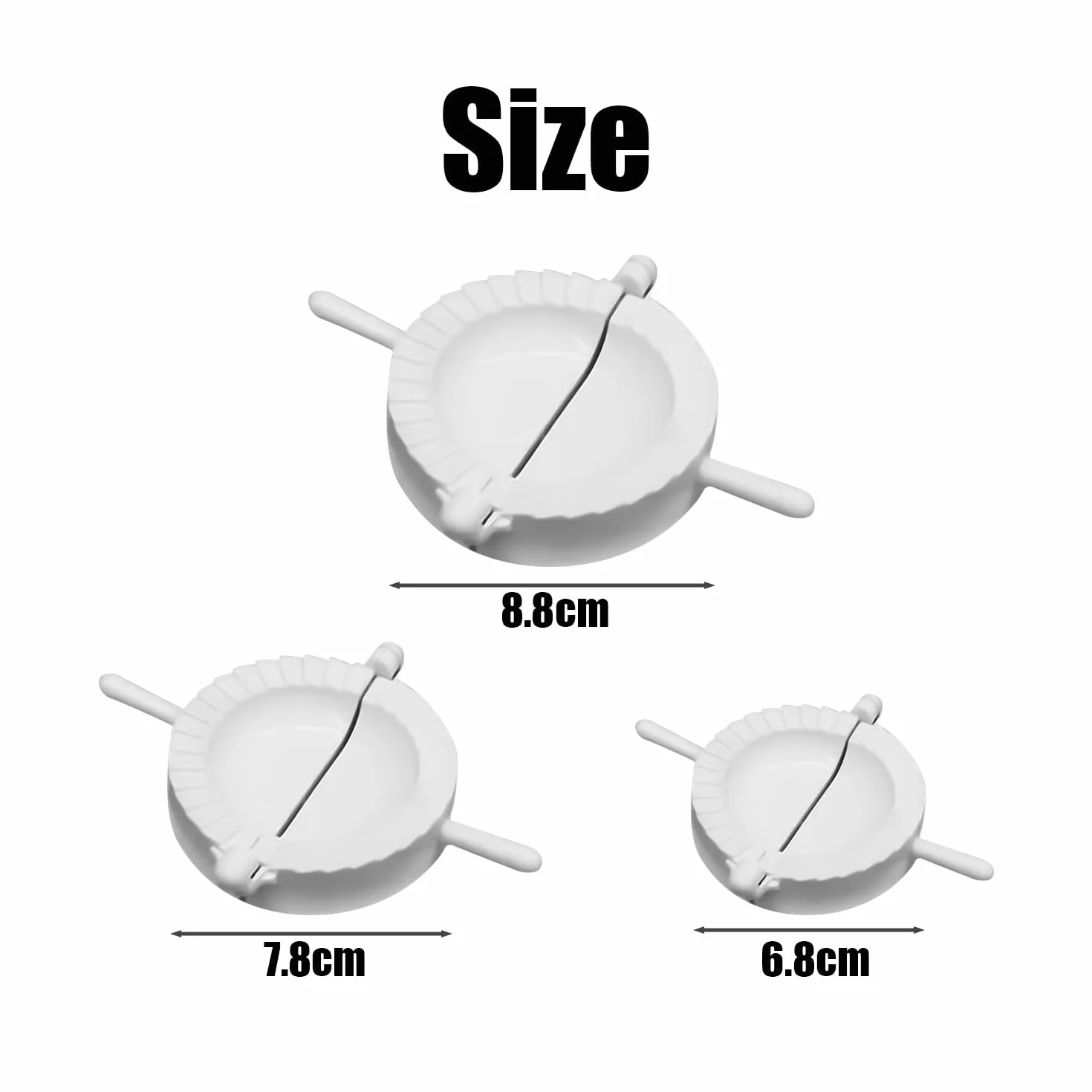 Zestaw foremek do pierogów 3-częściowy 6,8 cm 7,8 cm 8,8 cm