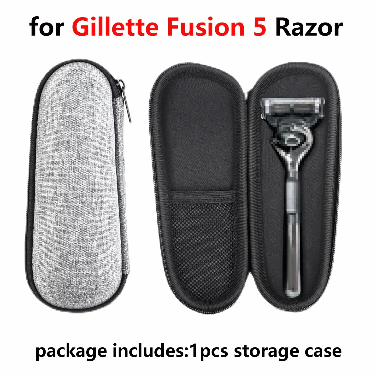 Etui na Maszynkę do Golenia Gillette Fusion5, Wodoodporna, Odporna na Wstrząsy Torba do Przechowywania, Szary, Klasyczny