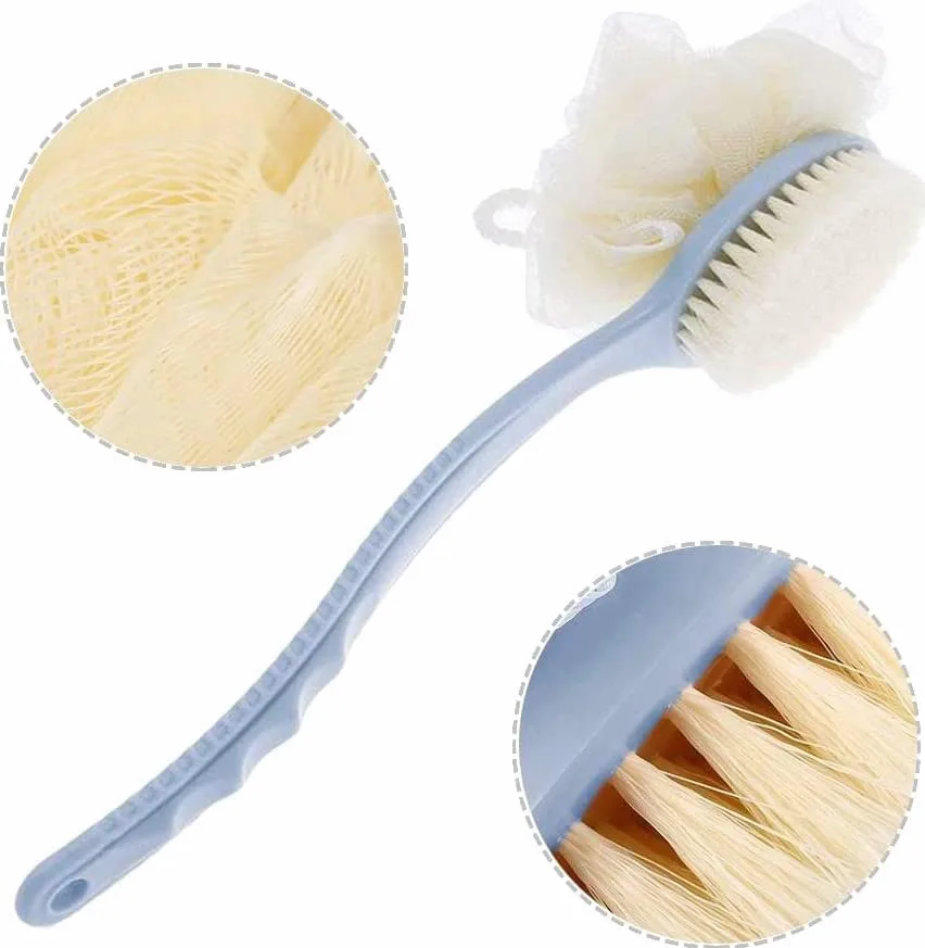 1Pc szczotka do kąpieli długa rączka szczotka do ciała szczotka do ciała gąbka do kąpieli gąbka pod prysznic Loofahs