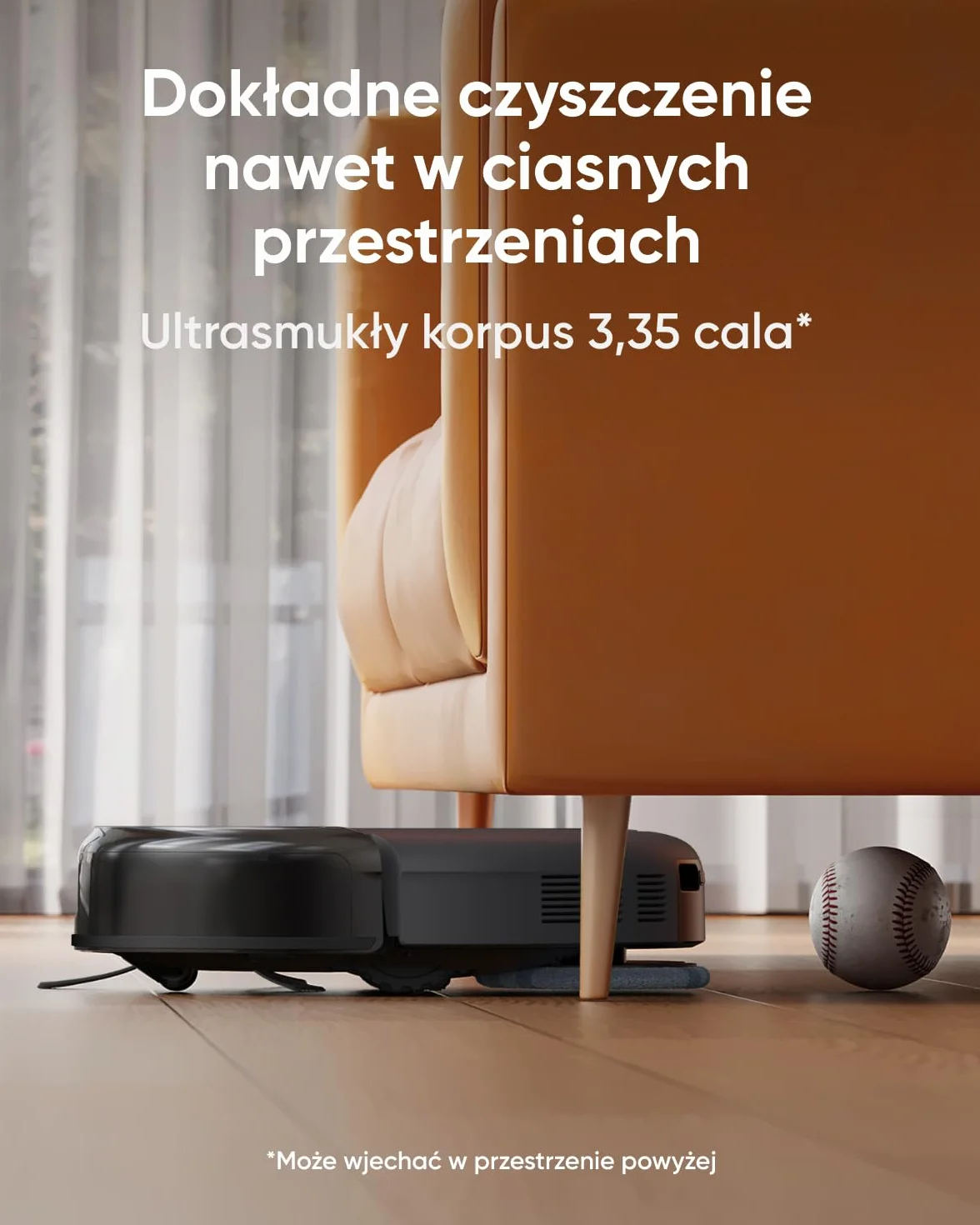 Odkurzacz automatyczny eufy Omni C20 7000 Pa, stacja wielofunkcyjna, mycie i suszenie mopa, korpus 8,5 cm