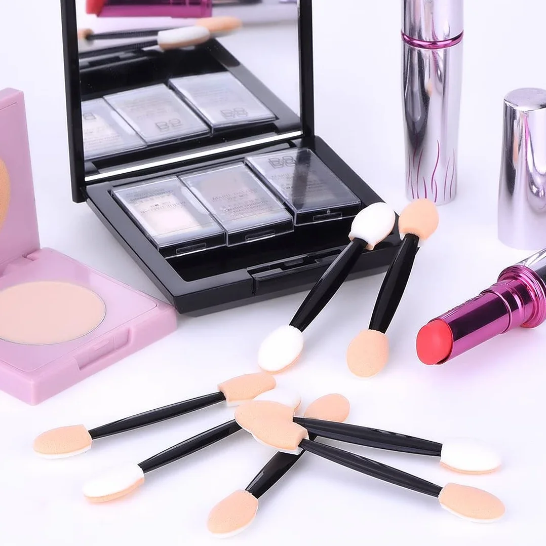 50 sztuk jednorazowych eyelinerów do makijażu, aplikator, jednorazowe cienie do powiek, aplikator, pędzel do cieni do powiek, pędzel do cieni do powiek, pędzel gumowy, gąbka, cienie do powiek, narzędzie do makijażu